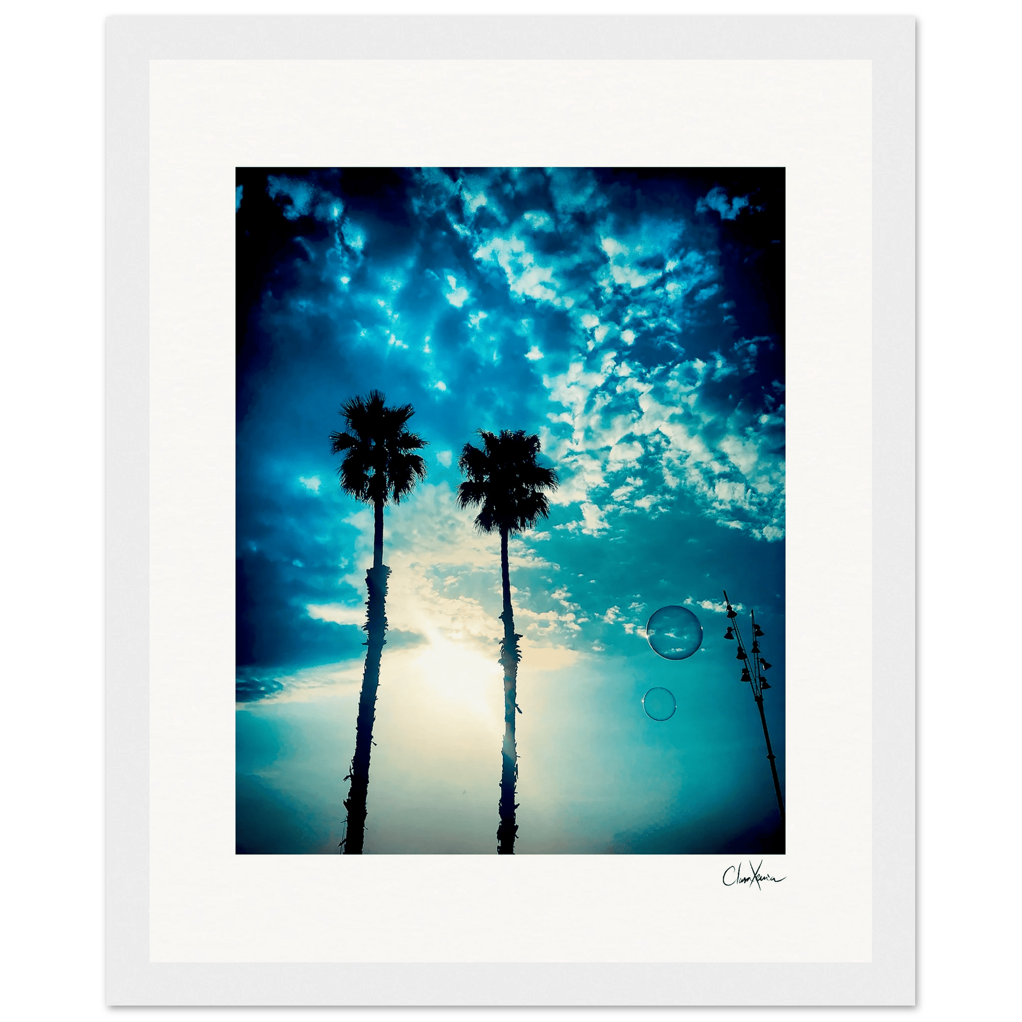 Bubbles and Sky Sticks Framed print 20x25 cm / 8x10″ White frame 8
