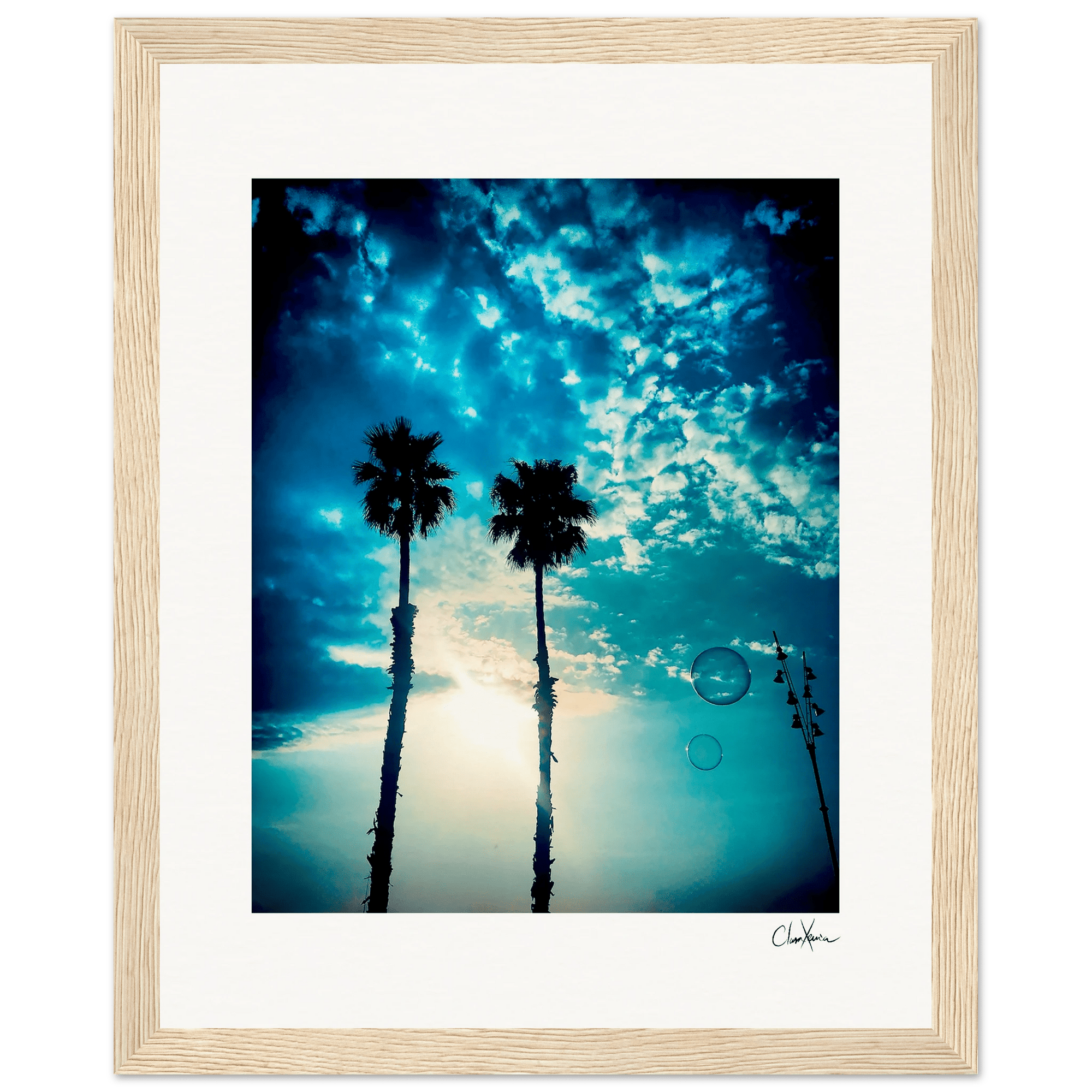 Bubbles and Sky Sticks Framed print 20x25 cm / 8x10″ Wood frame 32