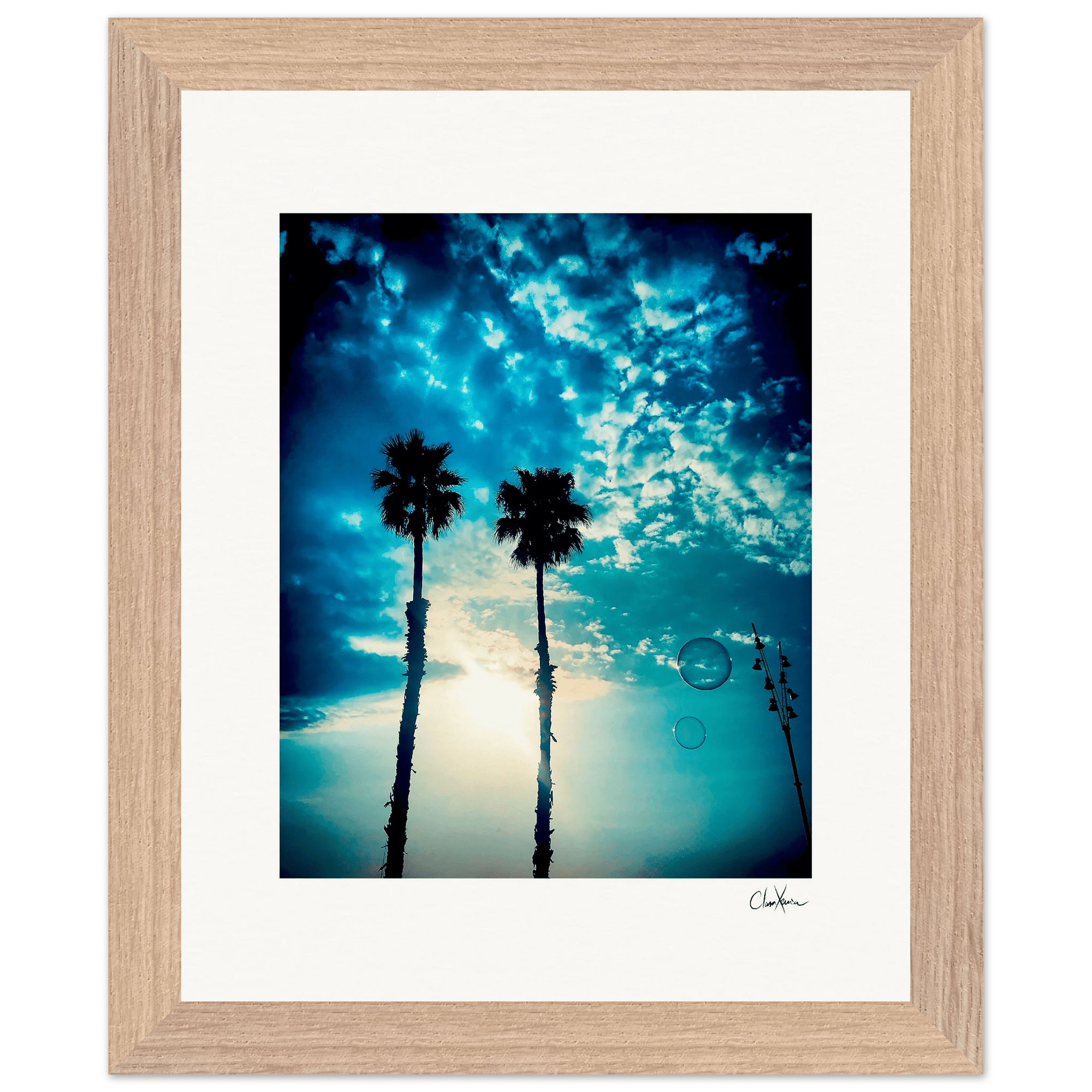Bubbles and Sky Sticks Framed print 20x25 cm / 8x10″ Wood frame 22