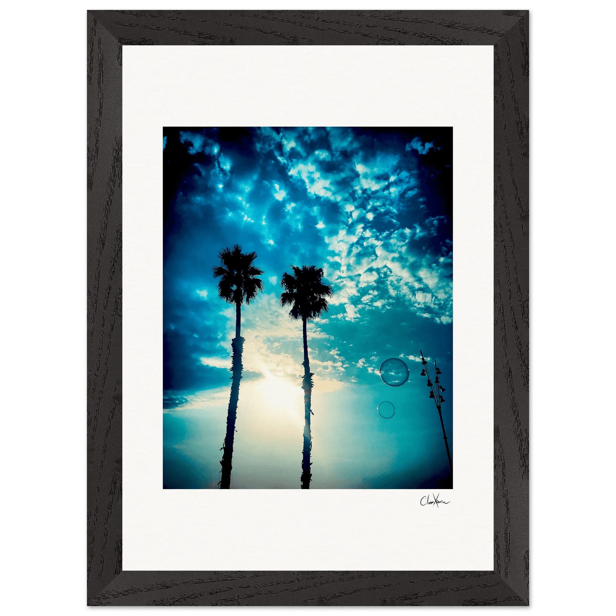 Bubbles and Sky Sticks Framed print 21x29.7 cm / 8x12" Black frame 45
