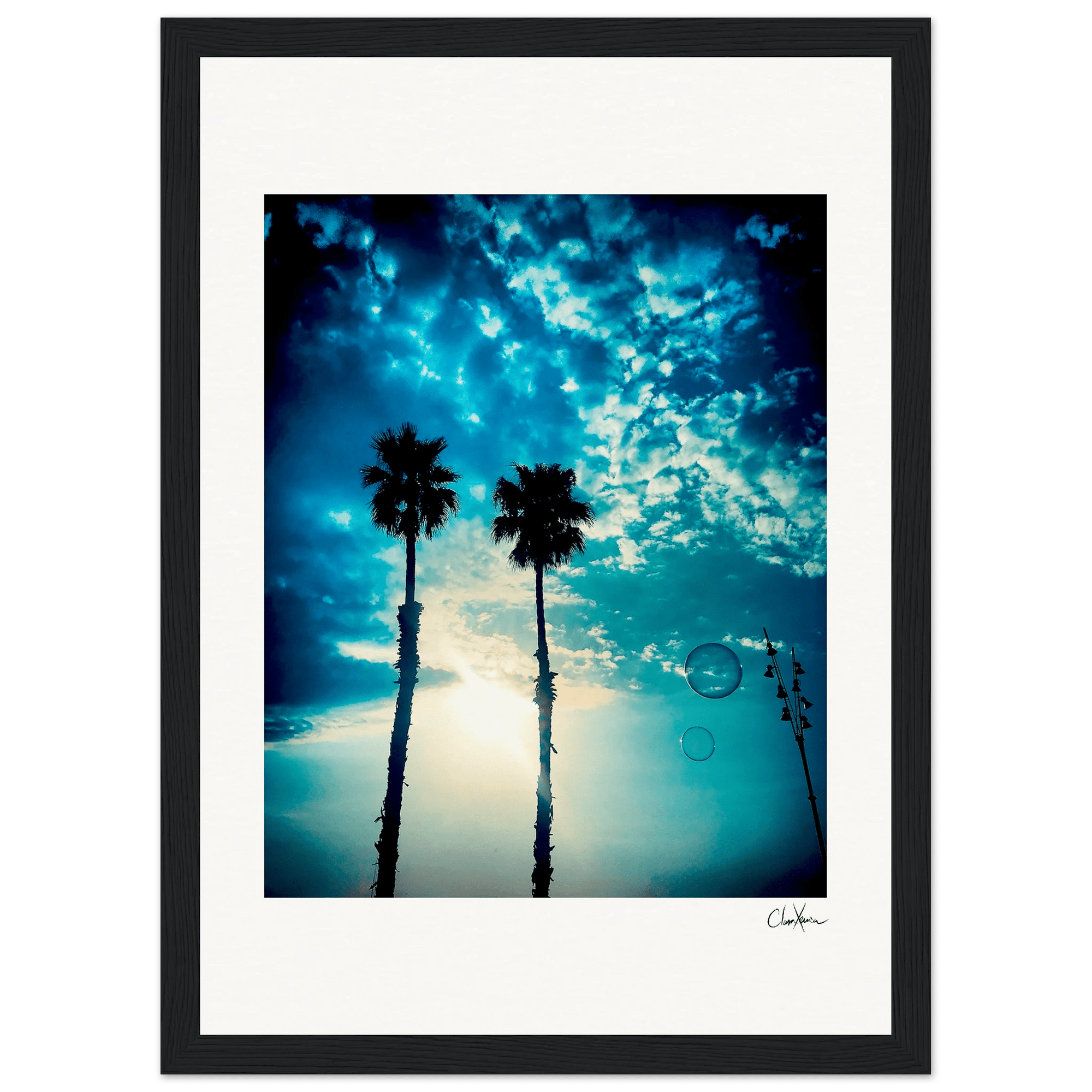 Bubbles and Sky Sticks Framed print 21x29.7 cm / 8x12" Black frame 61