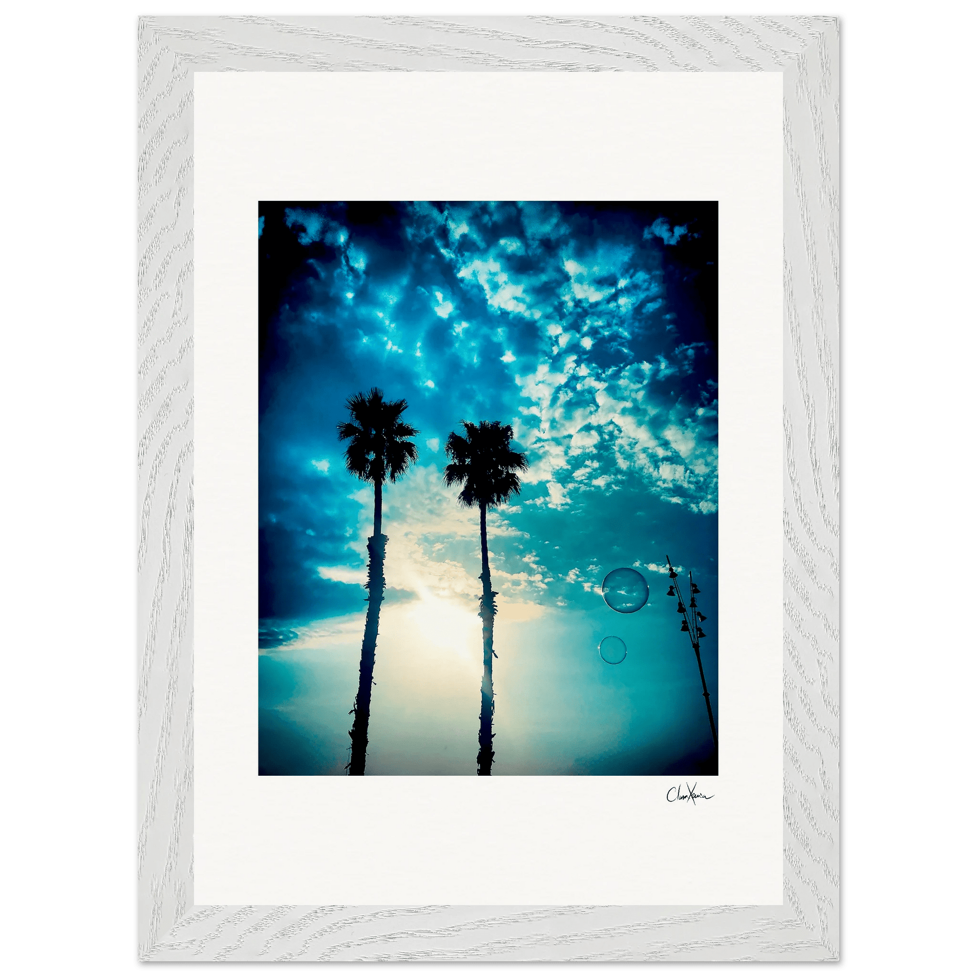 Bubbles and Sky Sticks Framed print 21x29.7 cm / 8x12" White frame 7