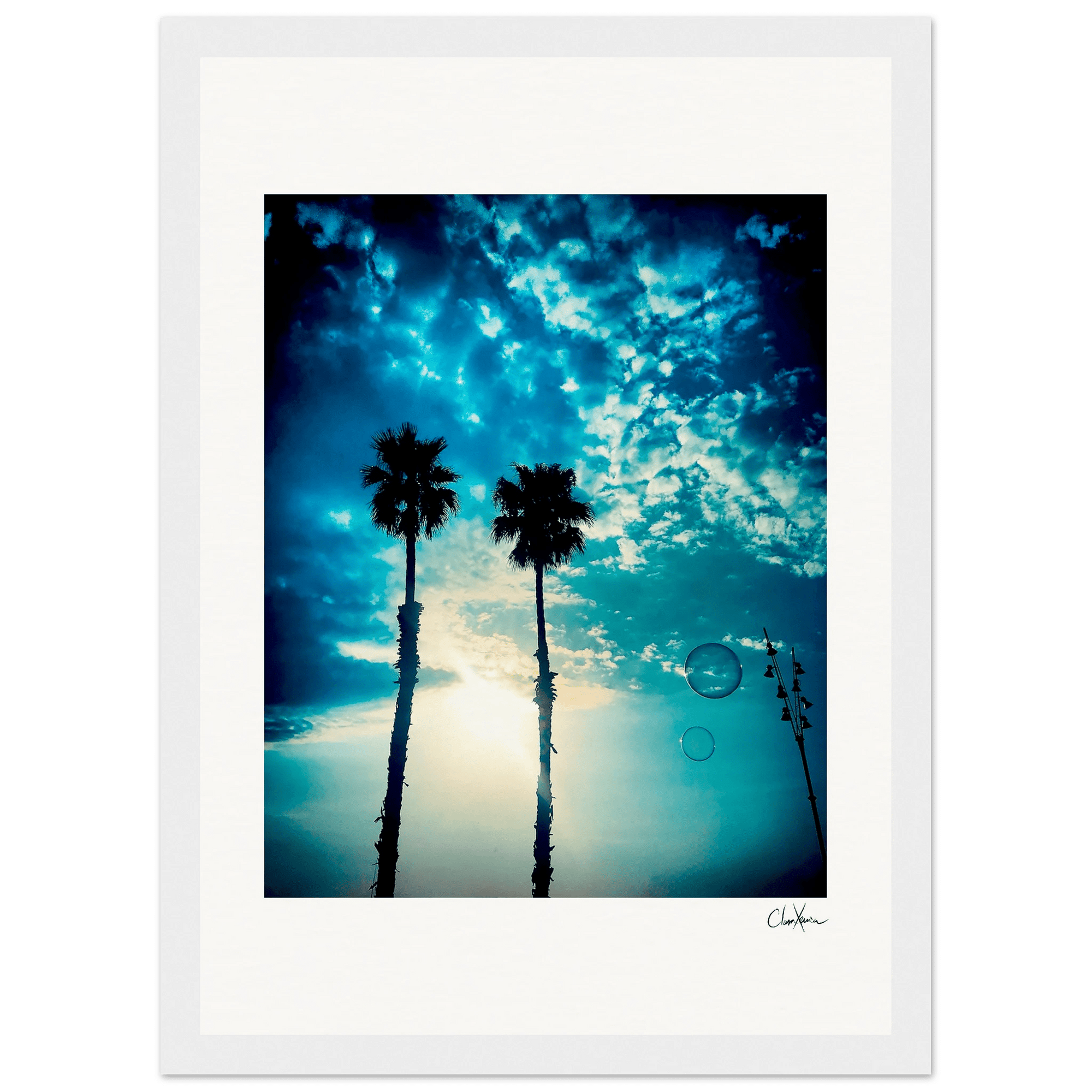Bubbles and Sky Sticks Framed print 21x29.7 cm / 8x12" White frame 14