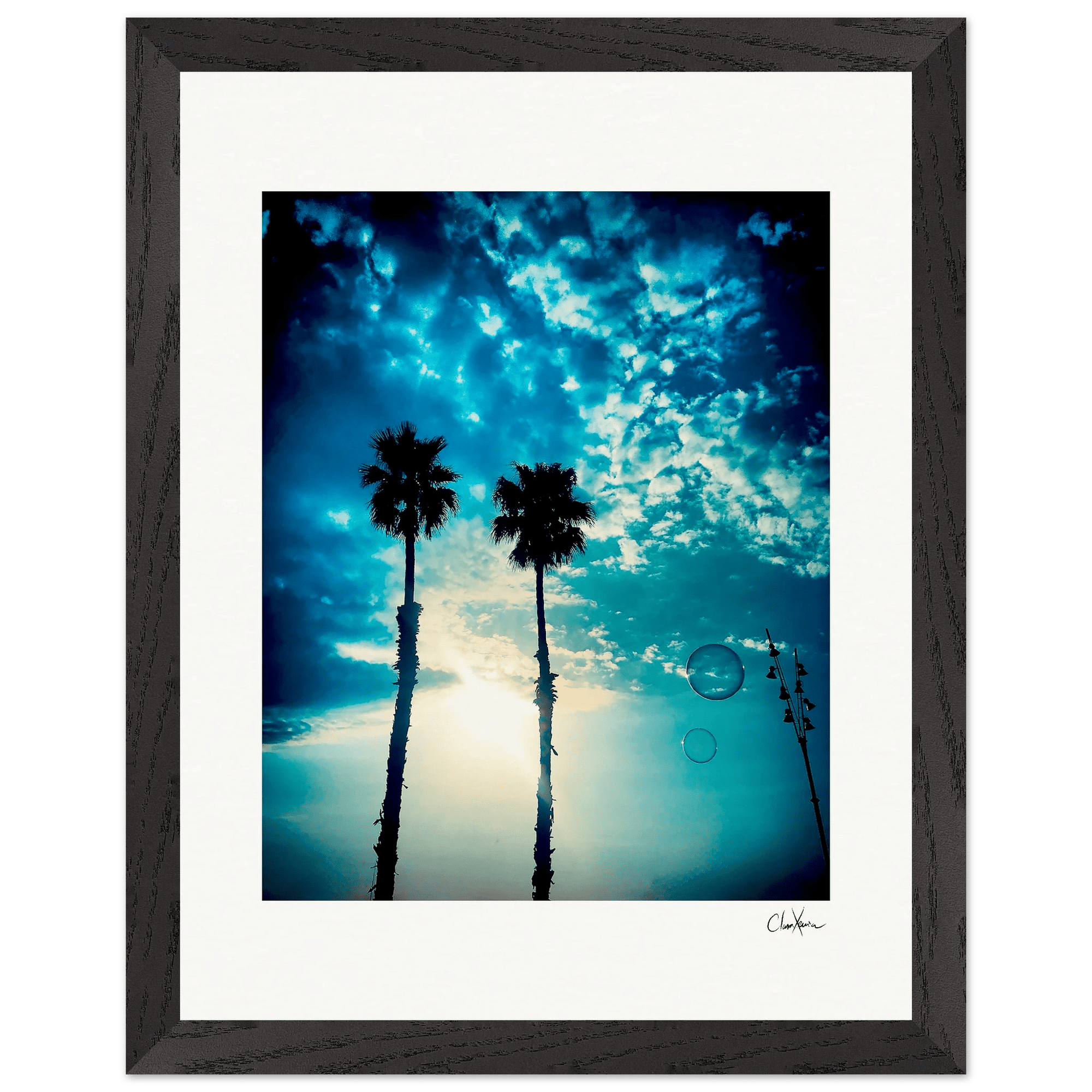 Bubbles and Sky Sticks Framed print 27x35 cm / 11x14″ Black frame 40