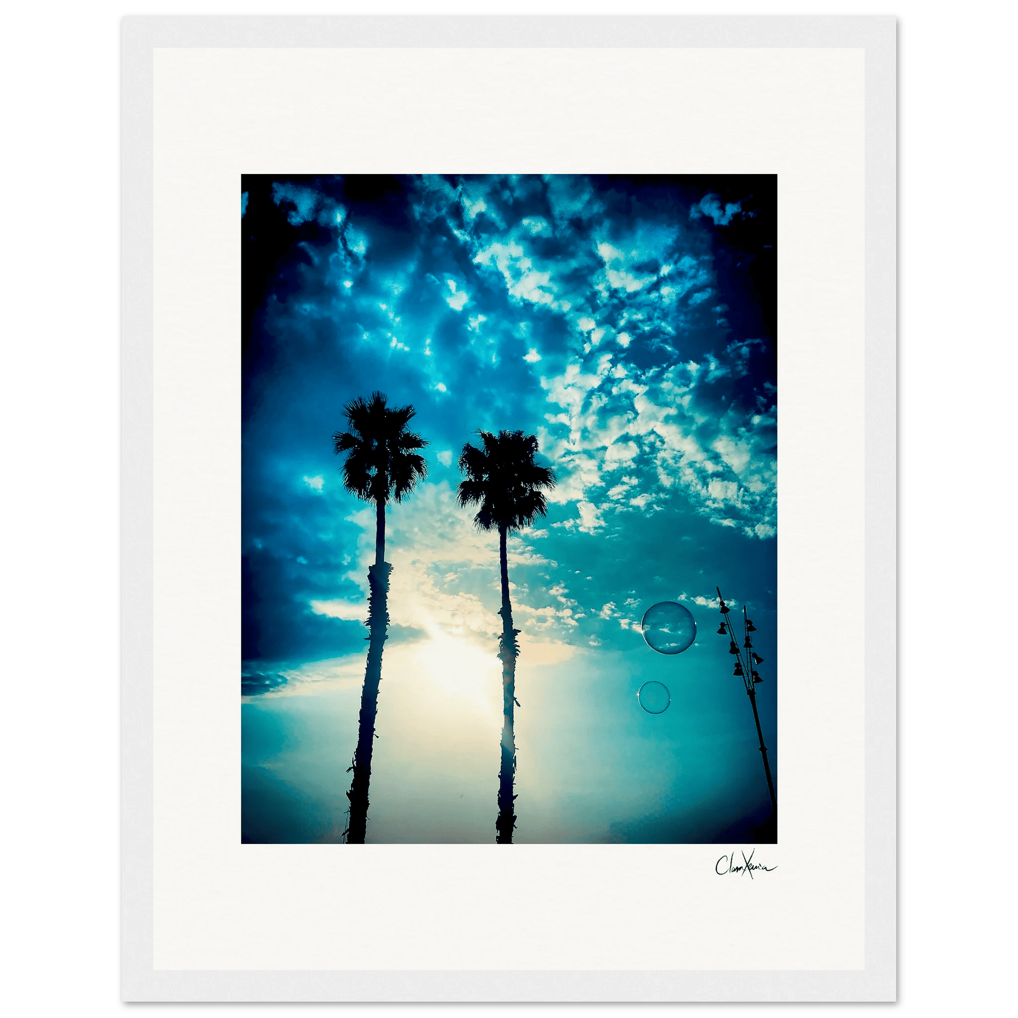 Bubbles and Sky Sticks Framed print 27x35 cm / 11x14″ White frame 19