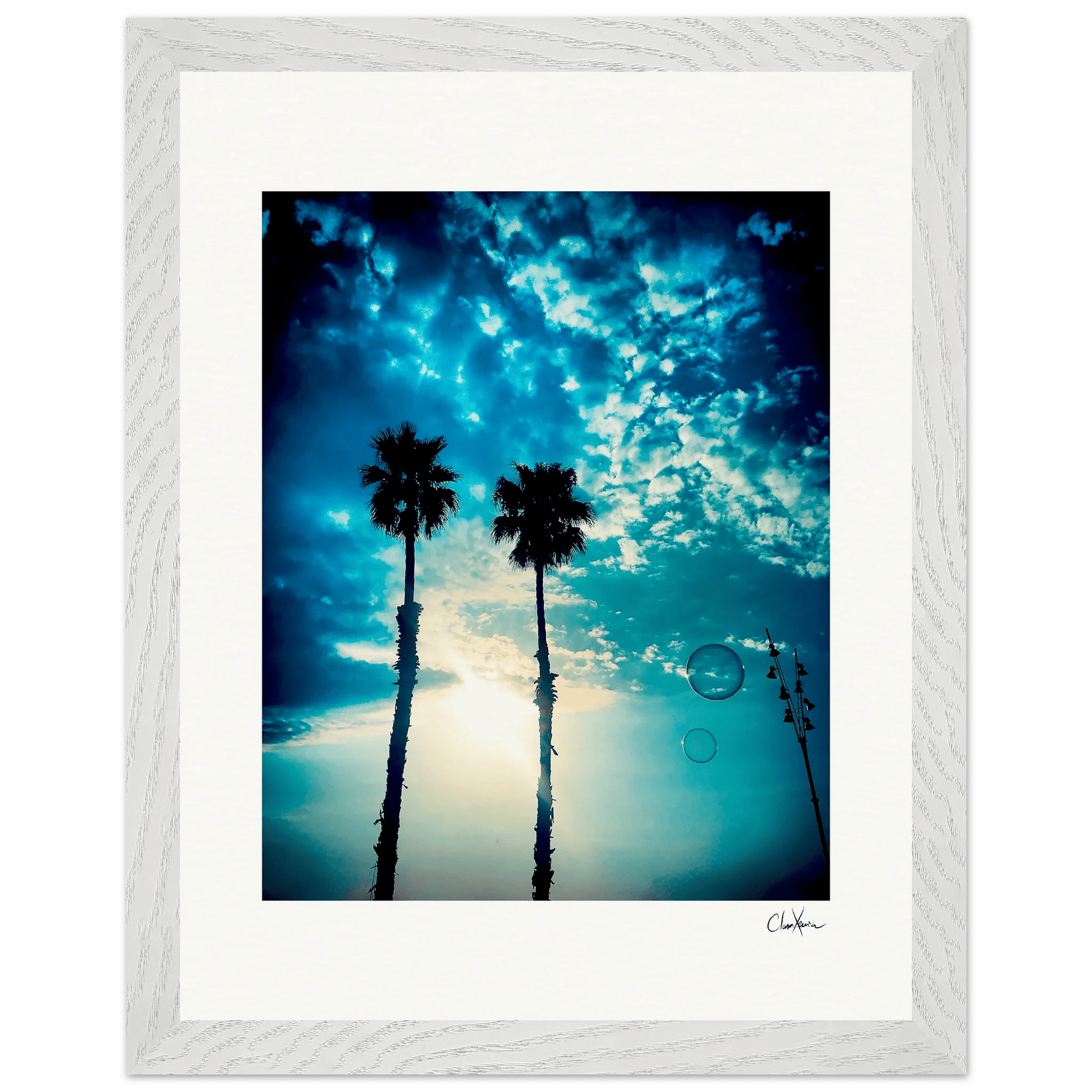 Bubbles and Sky Sticks Framed print 27x35 cm / 11x14″ White frame 17