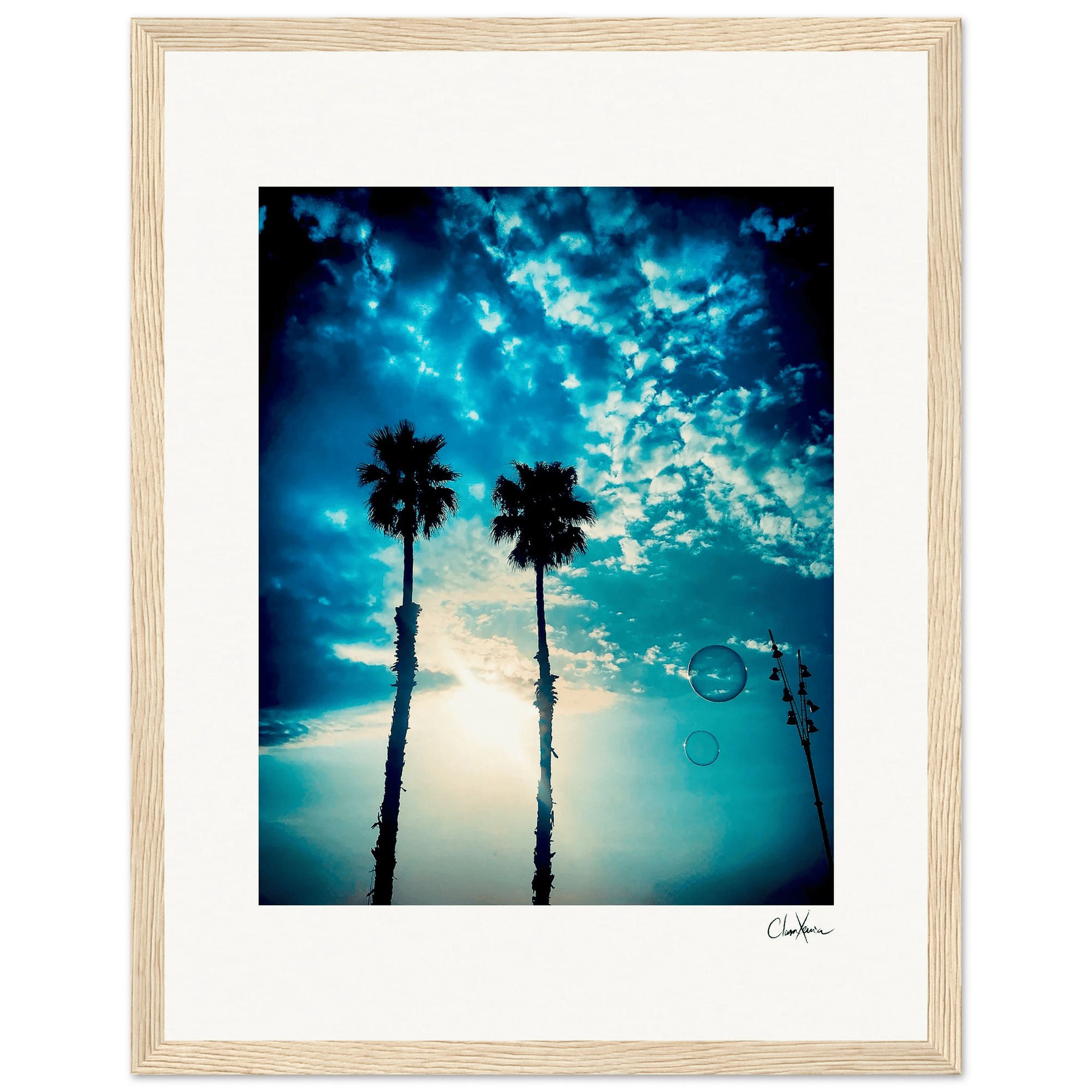 Bubbles and Sky Sticks Framed print 27x35 cm / 11x14″ Wood frame 29