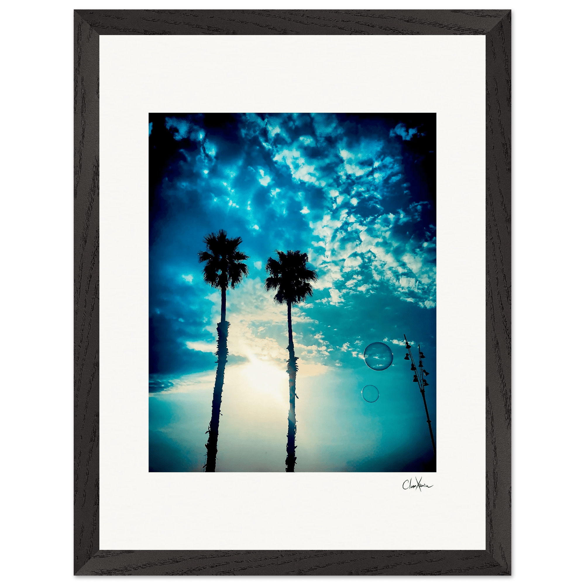 Bubbles and Sky Sticks Framed print 30x40 cm / 12x16″ Black frame 36