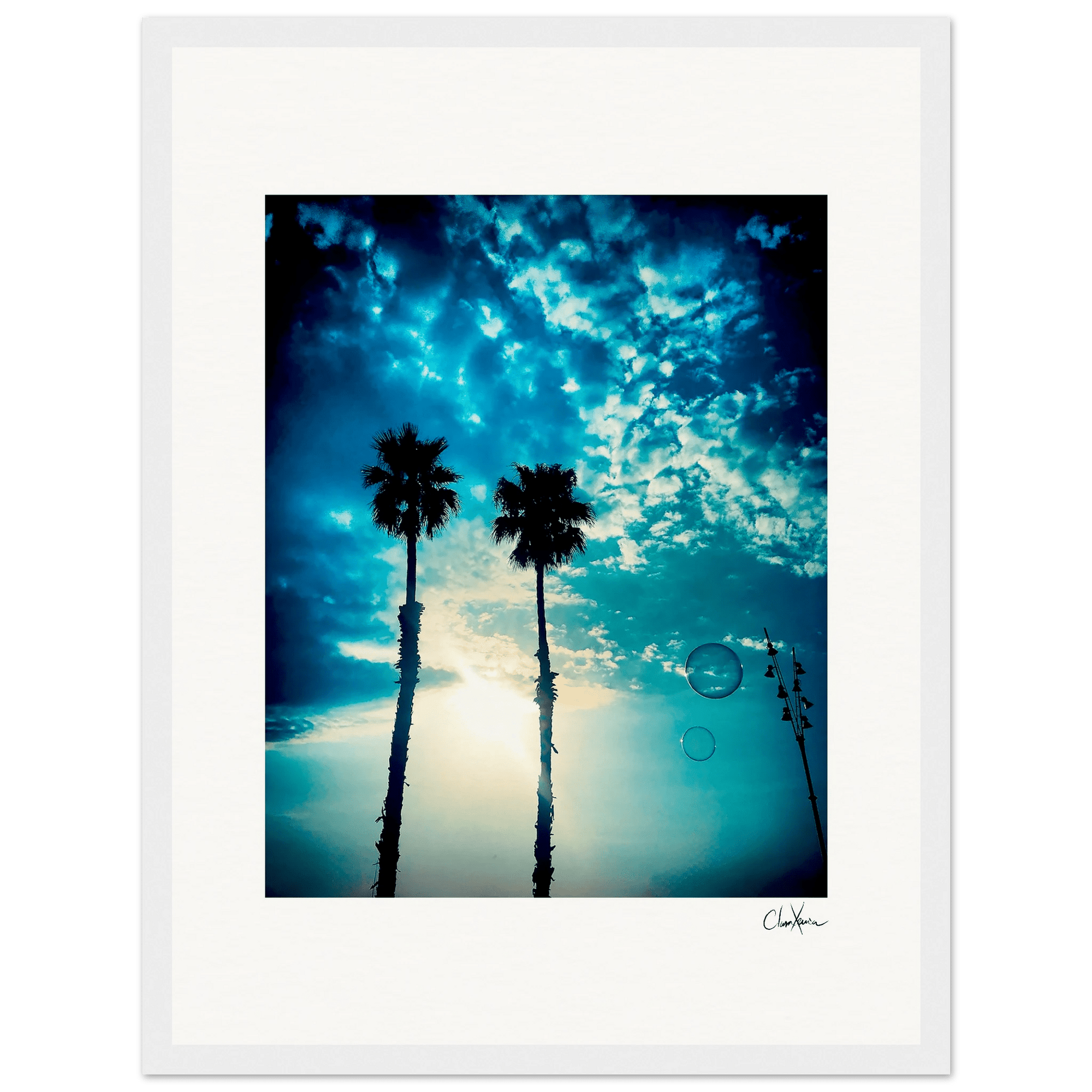 Bubbles and Sky Sticks Framed print 30x40 cm / 12x16″ White frame 7