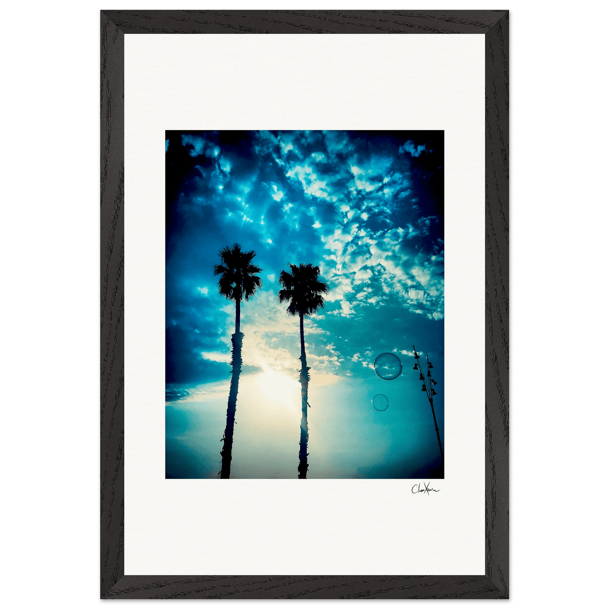 Bubbles and Sky Sticks Framed print 30x45 cm / 12x18″ Black frame 41