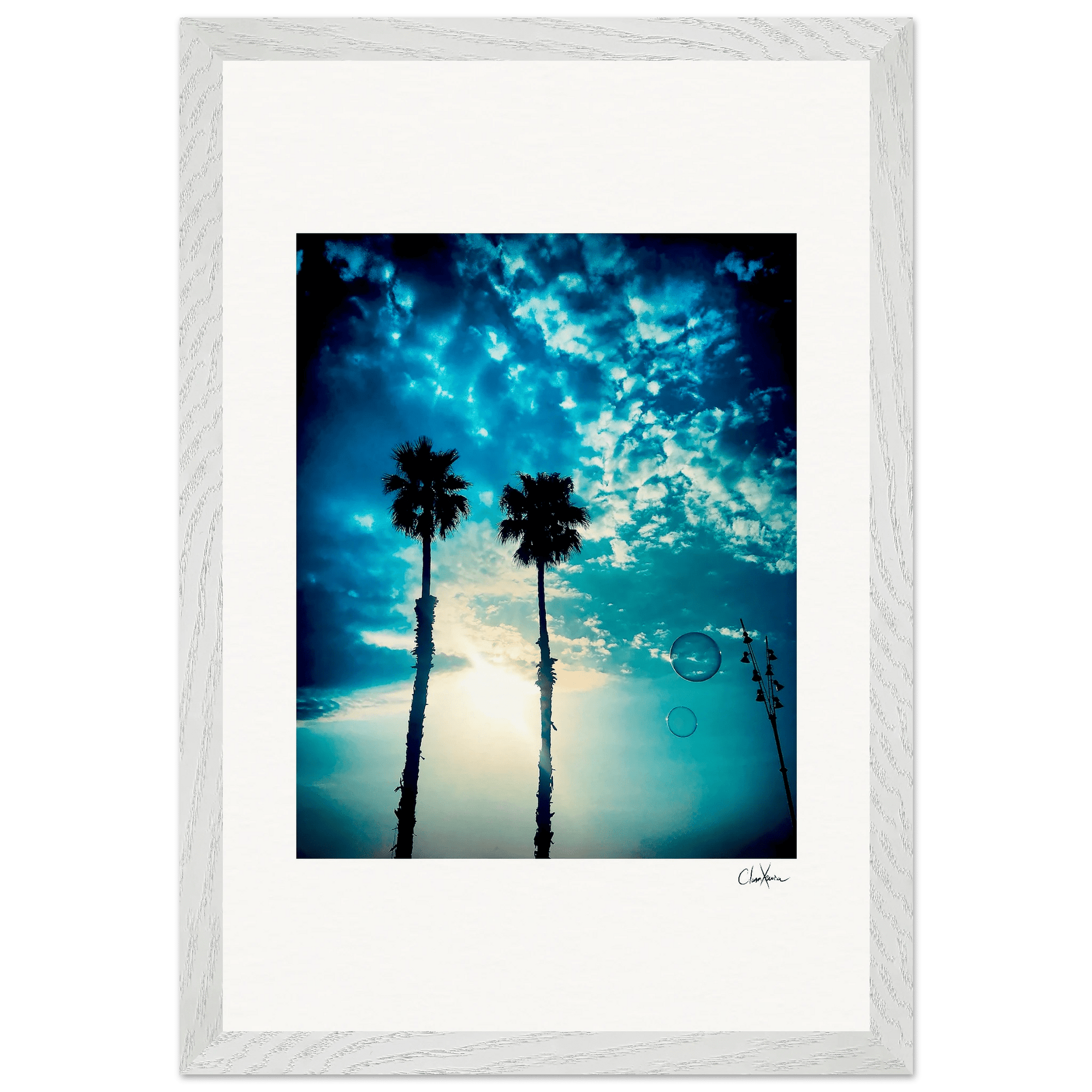 Bubbles and Sky Sticks Framed print 30x45 cm / 12x18″ White frame 16