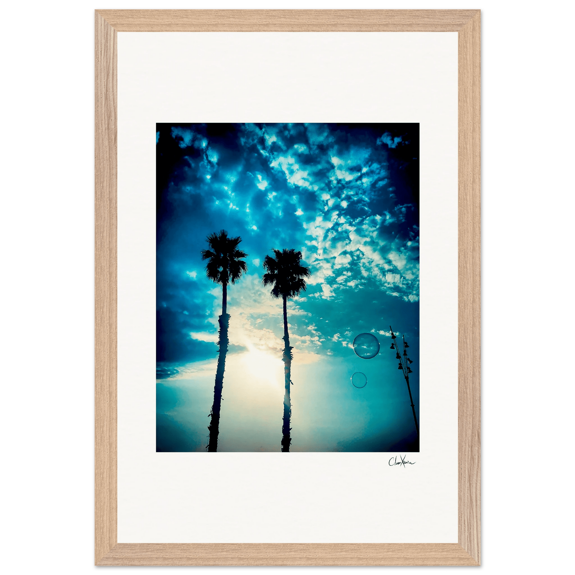 Bubbles and Sky Sticks Framed print 30x45 cm / 12x18″ Wood frame 30