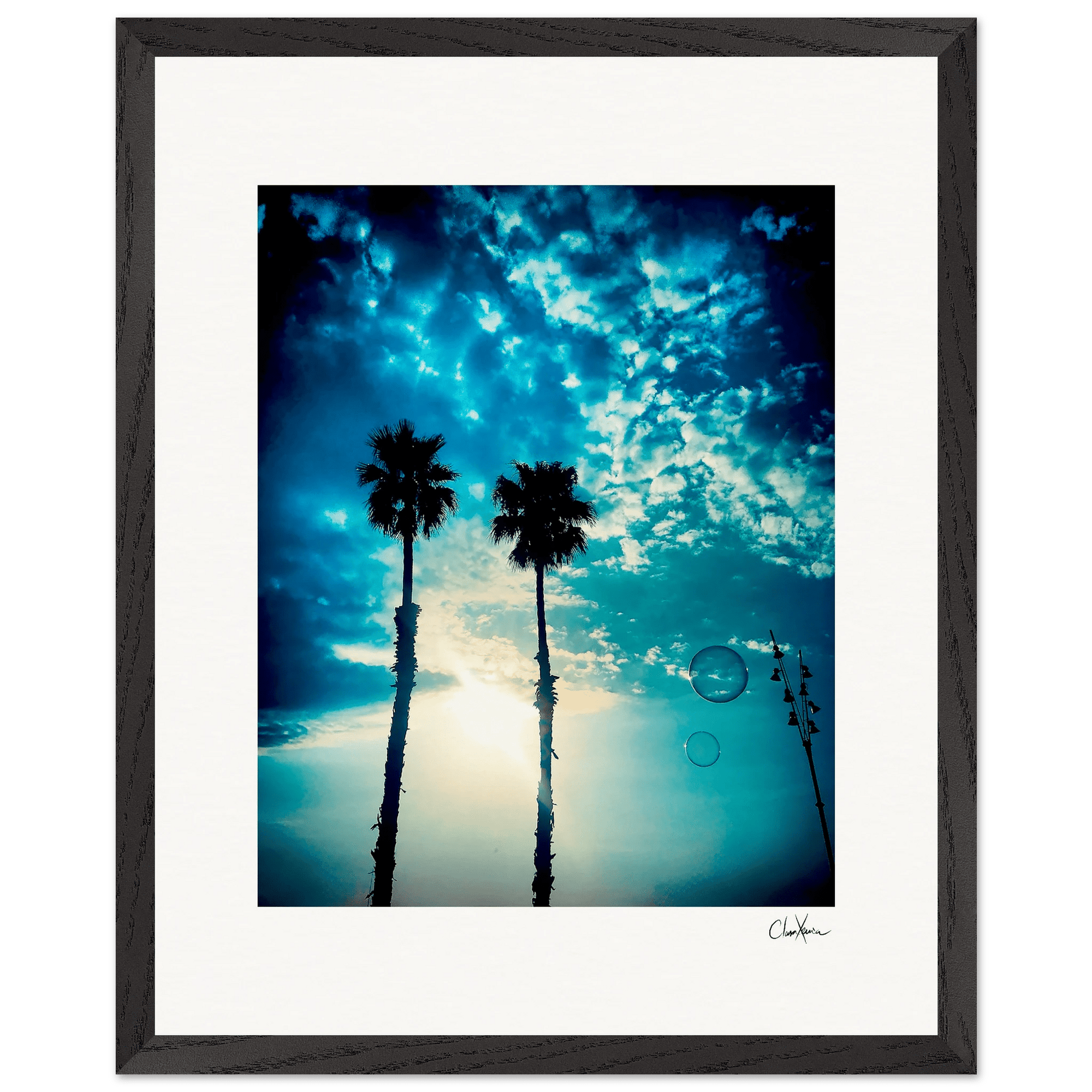 Bubbles and Sky Sticks Framed print 40x50 cm / 16x20″ Black frame 38