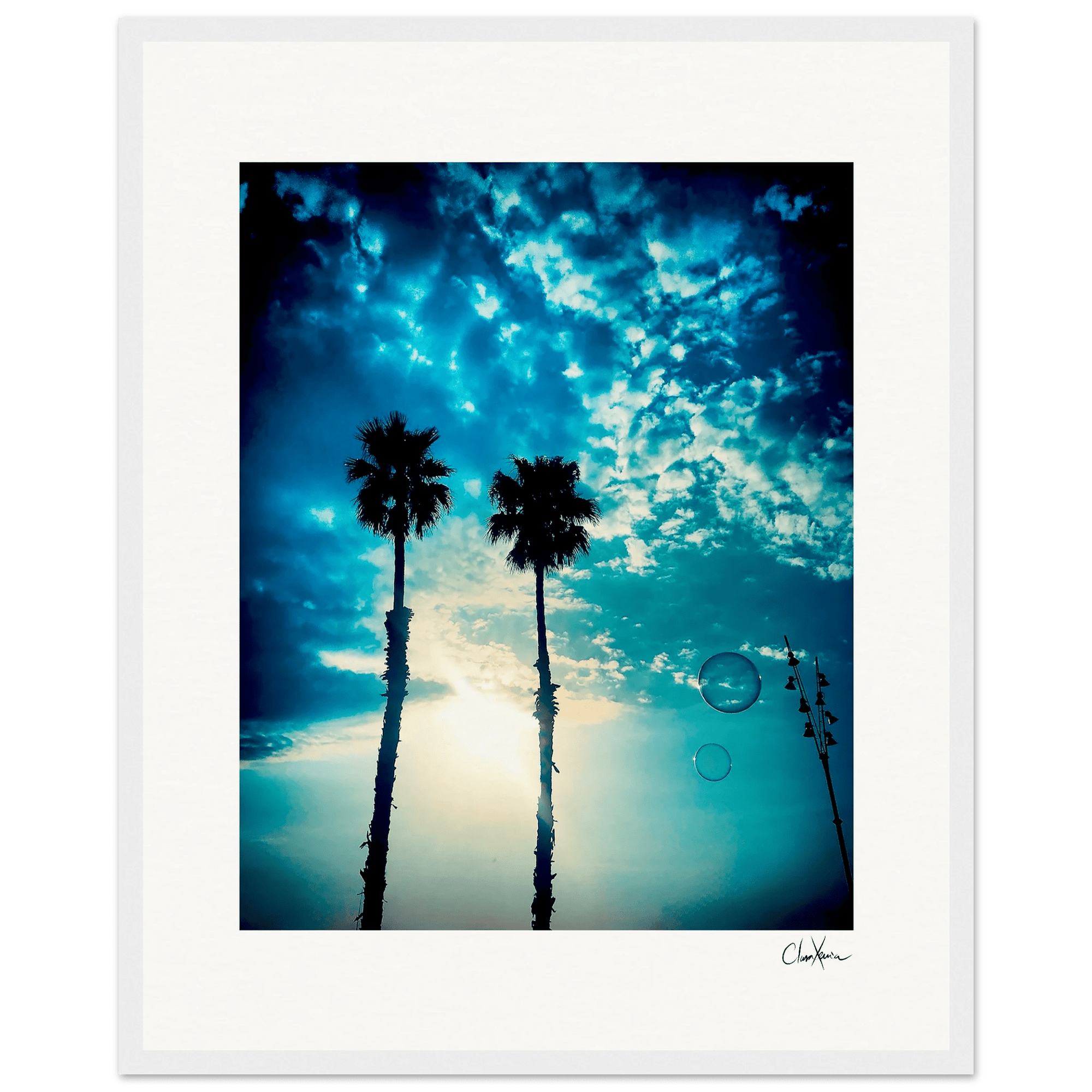 Bubbles and Sky Sticks Framed print 40x50 cm / 16x20″ White frame 15