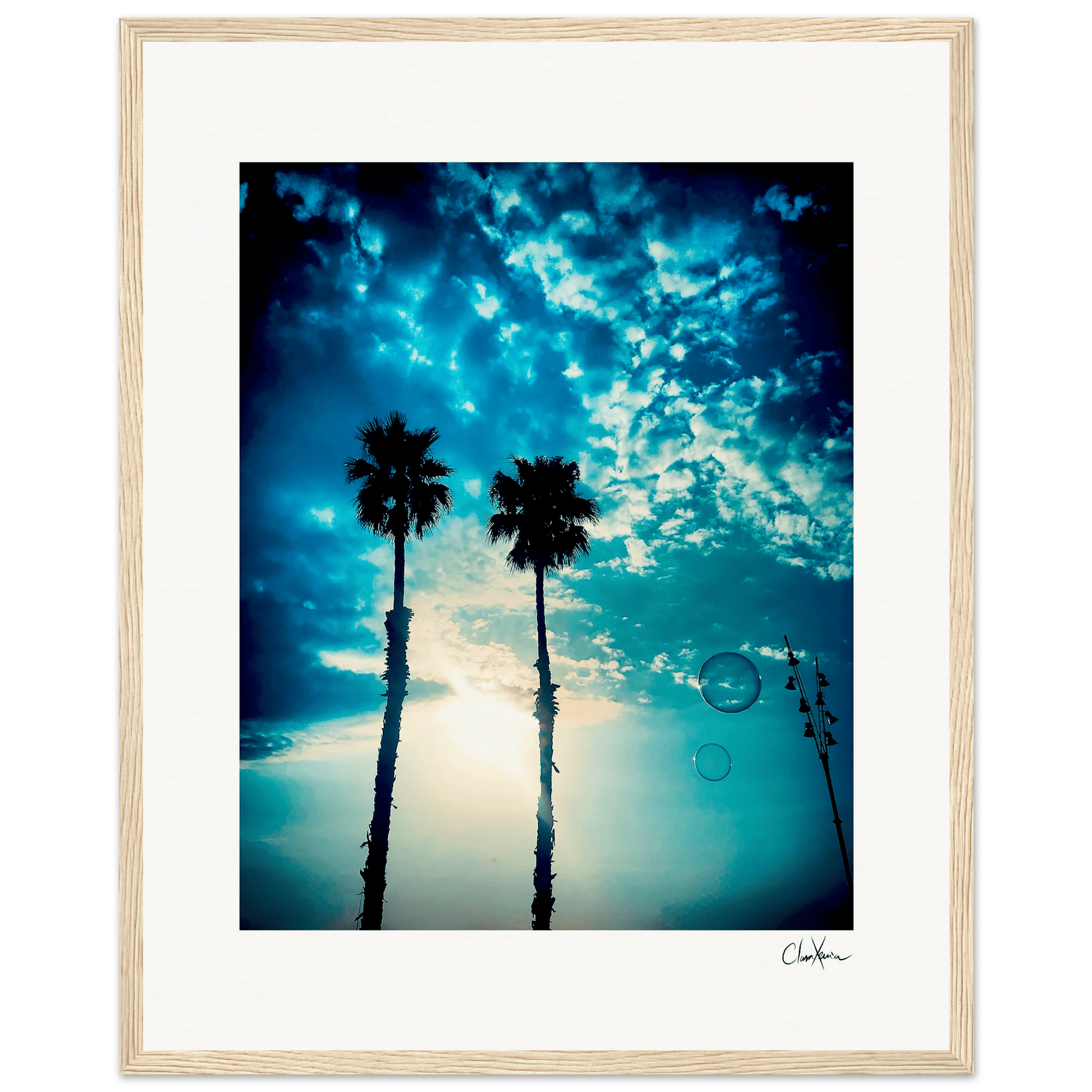 Bubbles and Sky Sticks Framed print 40x50 cm / 16x20″ Wood frame 31