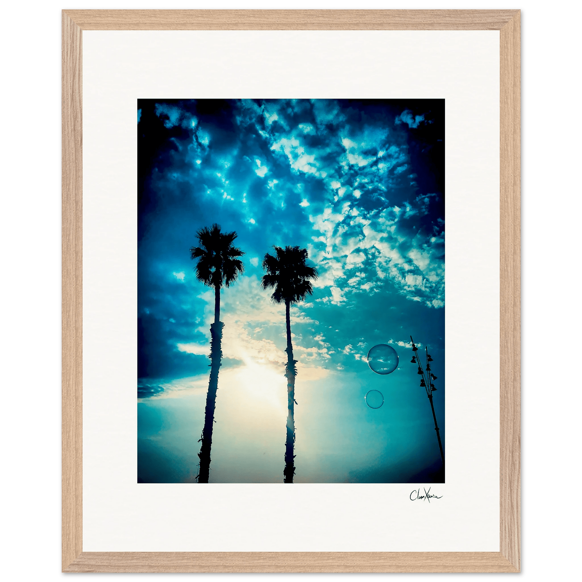 Bubbles and Sky Sticks Framed print 40x50 cm / 16x20″ Wood frame 35