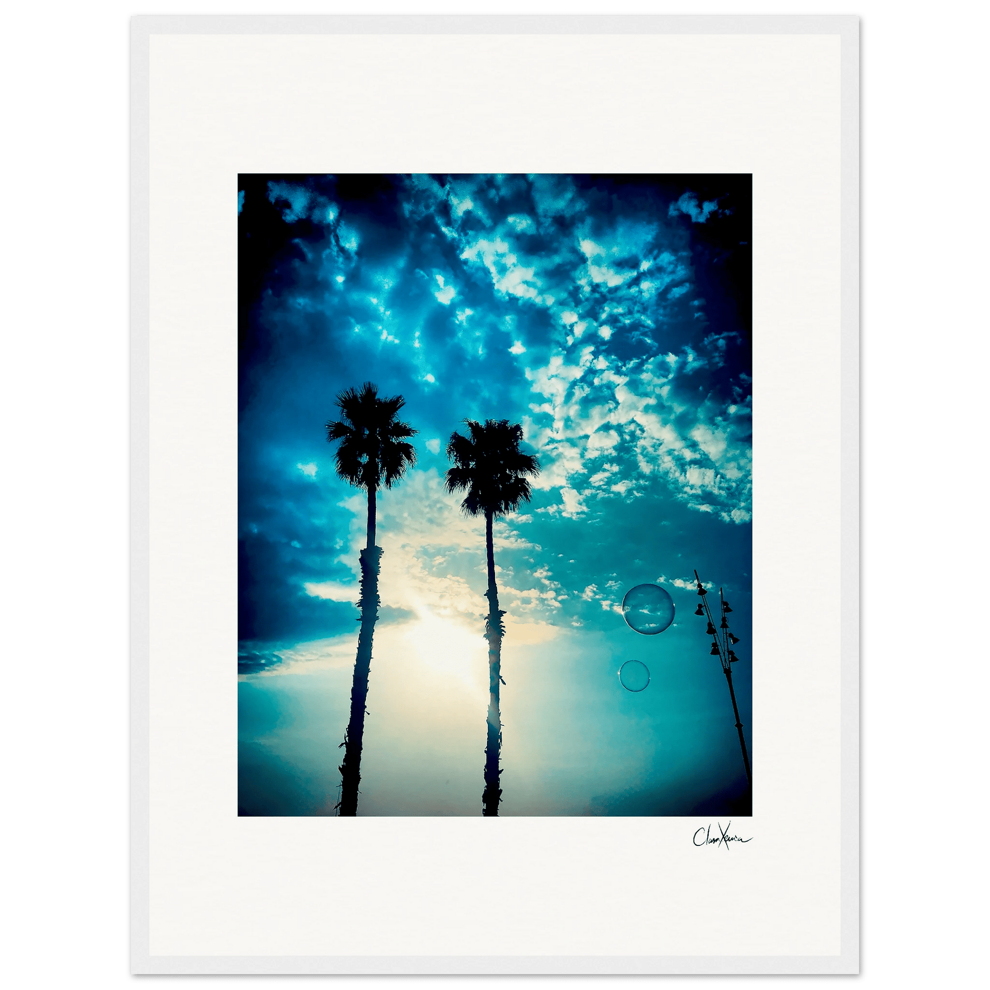 Bubbles and Sky Sticks Framed print 45x60 cm / 18x24″ White frame 9