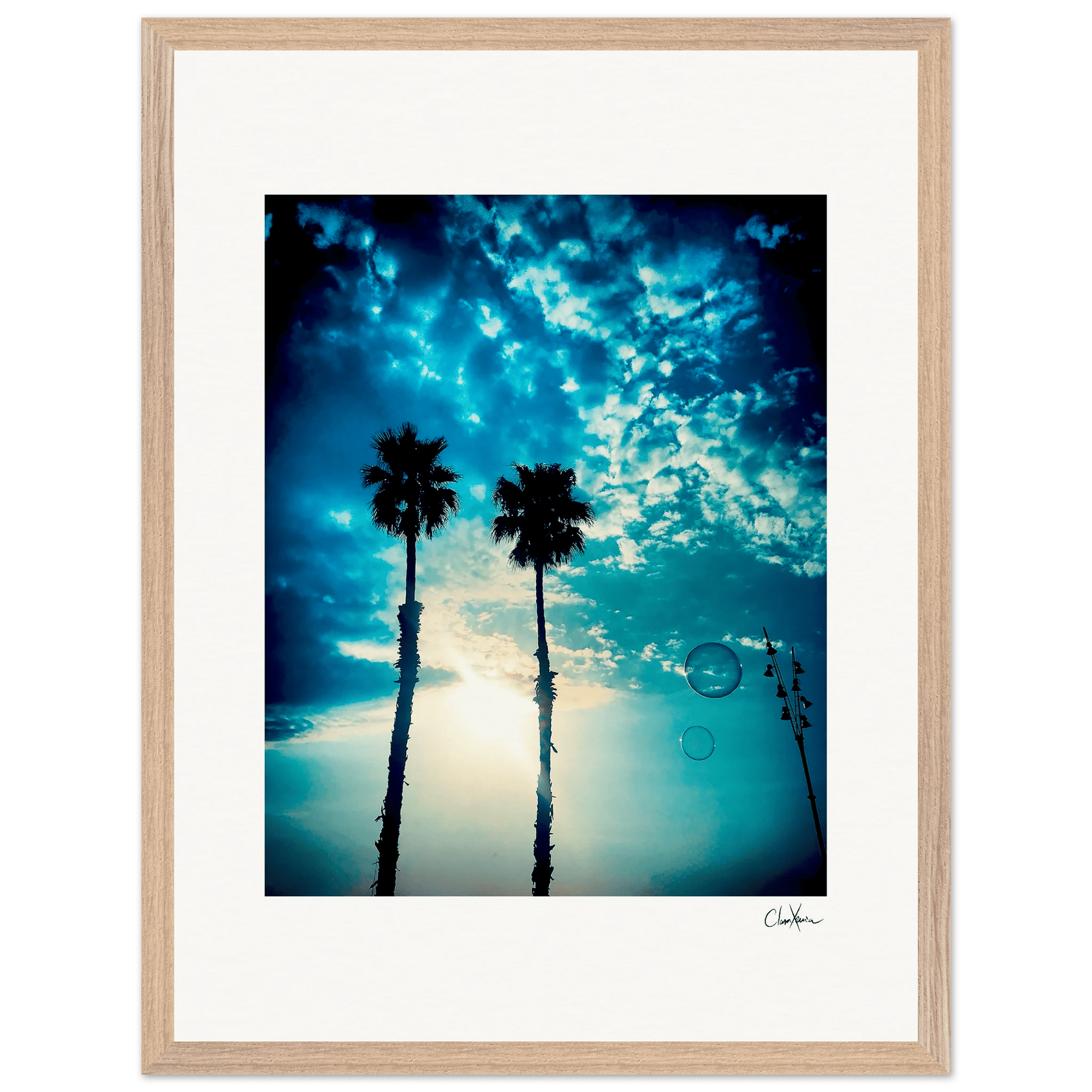 Bubbles and Sky Sticks Framed print 45x60 cm / 18x24″ Wood frame 32