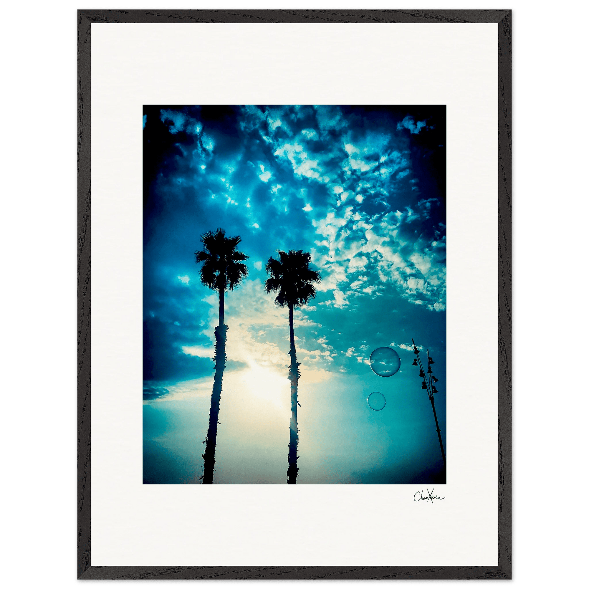 Bubbles and Sky Sticks Framed print 60x80 cm / 24x32″ Black frame 49
