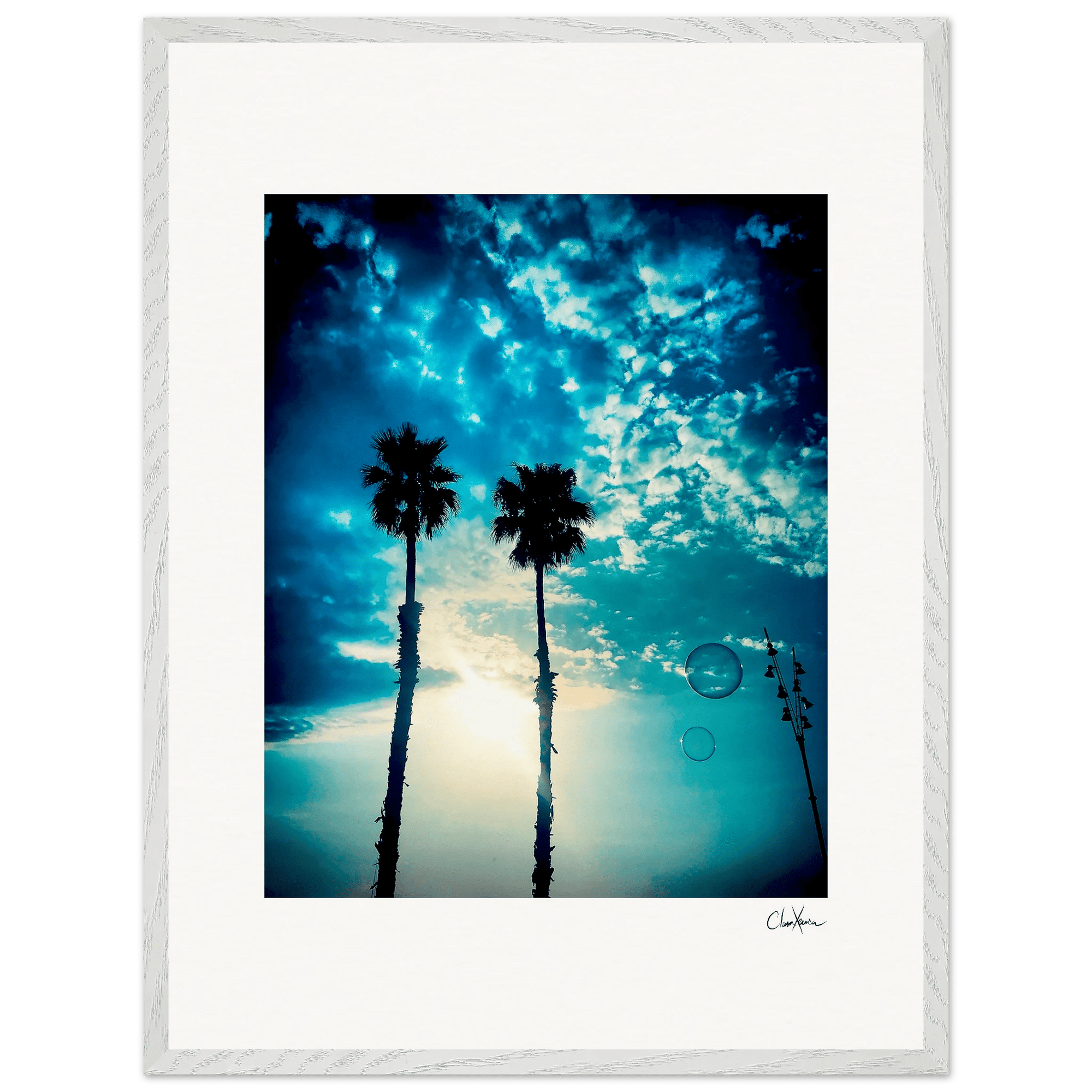Bubbles and Sky Sticks Framed print 60x80 cm / 24x32″ White frame 20