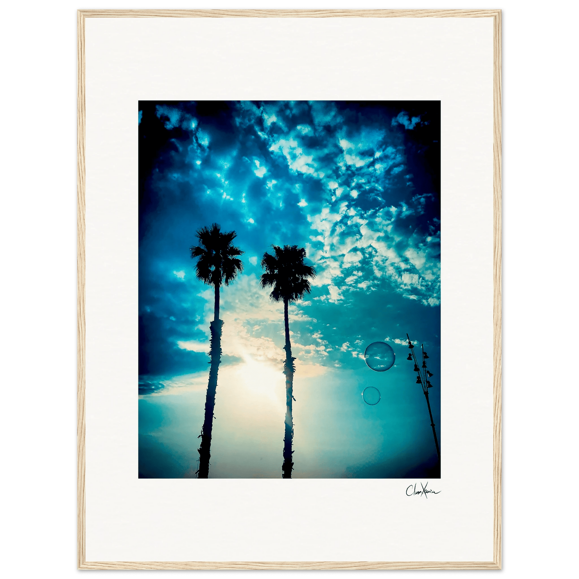 Bubbles and Sky Sticks Framed print 60x80 cm / 24x32″ Wood frame 26