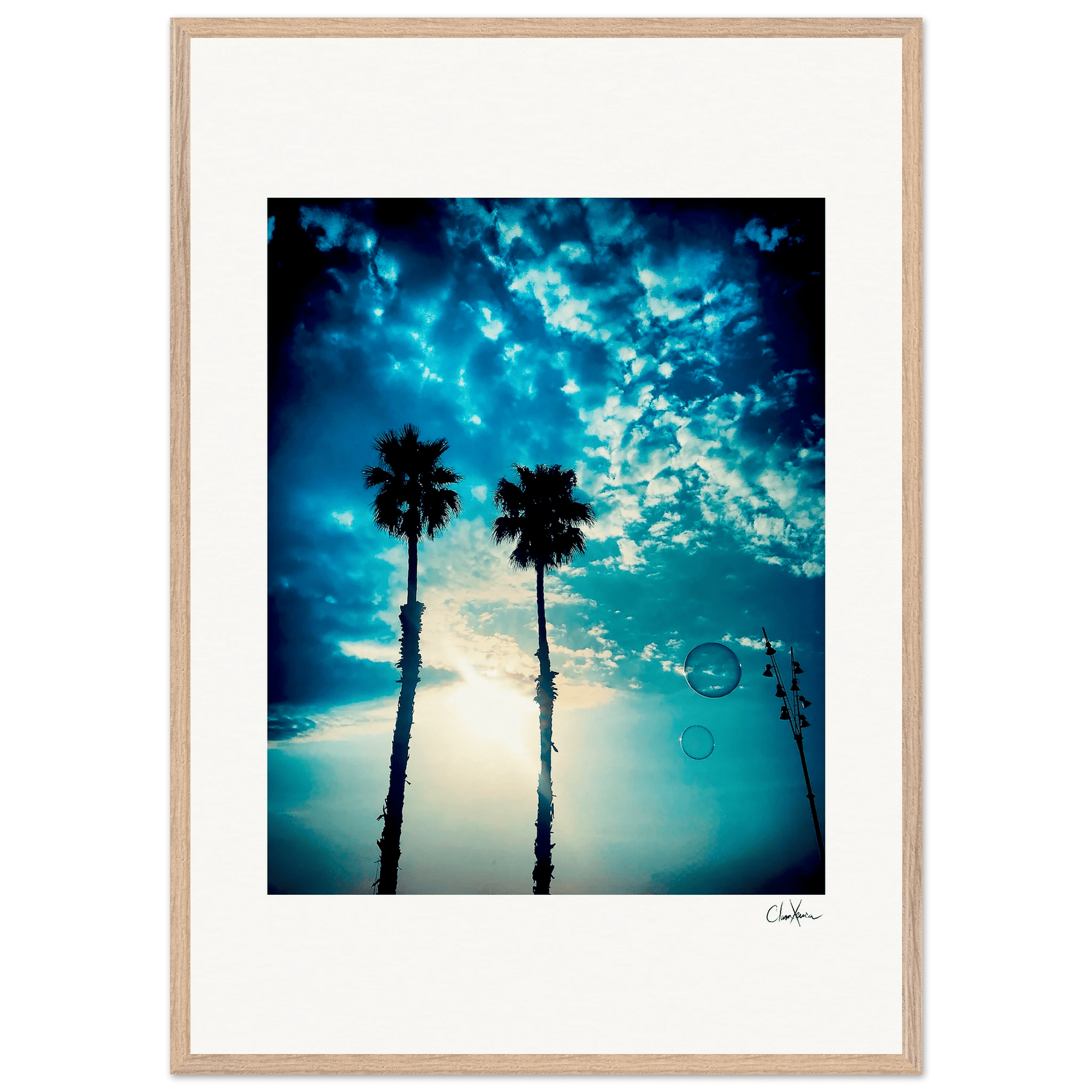 Bubbles and Sky Sticks Framed print 70x100 cm / 28x40″ Wood frame 28