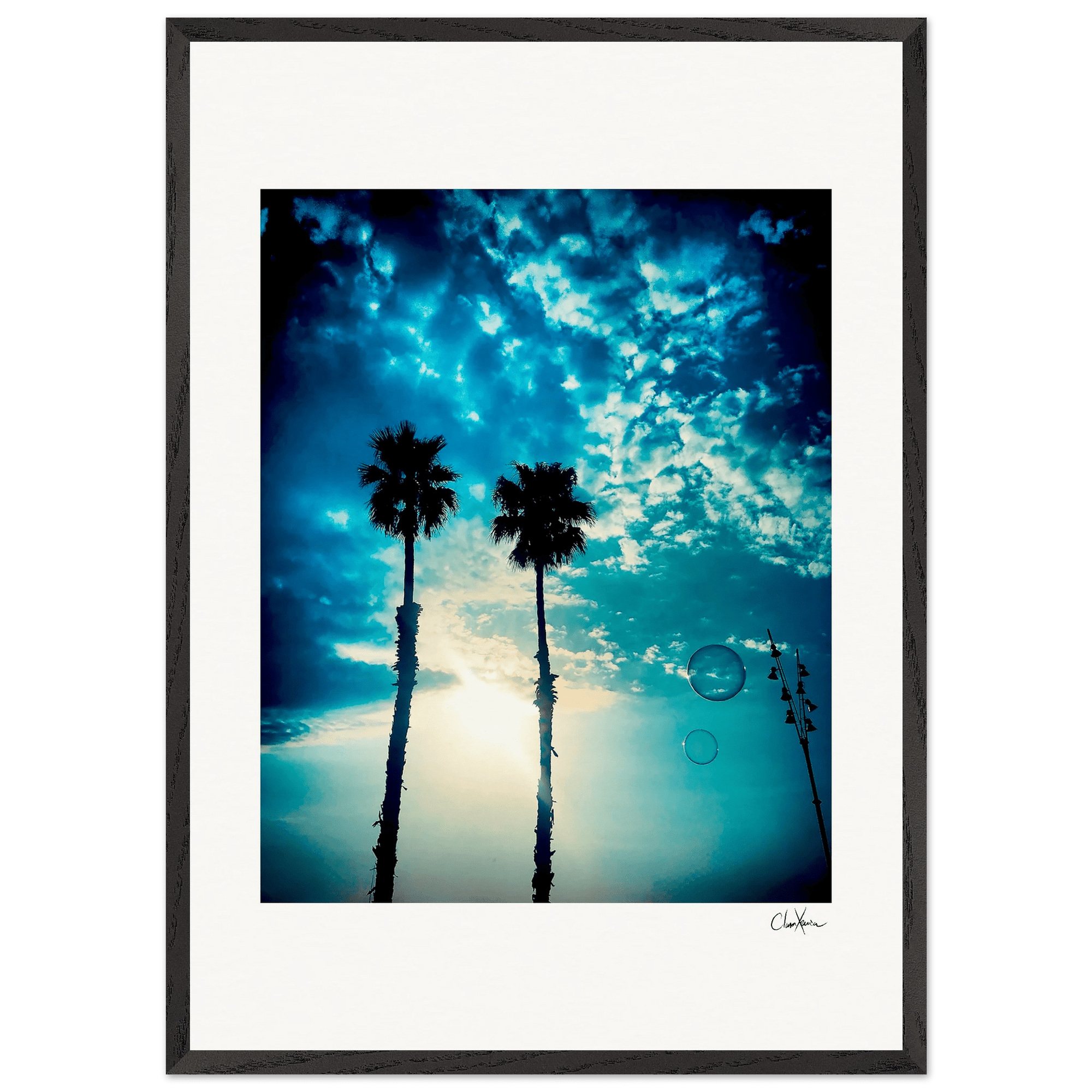 Bubbles and Sky Sticks Framed print A1 (59.4 x 84.1 cm) Black frame 50