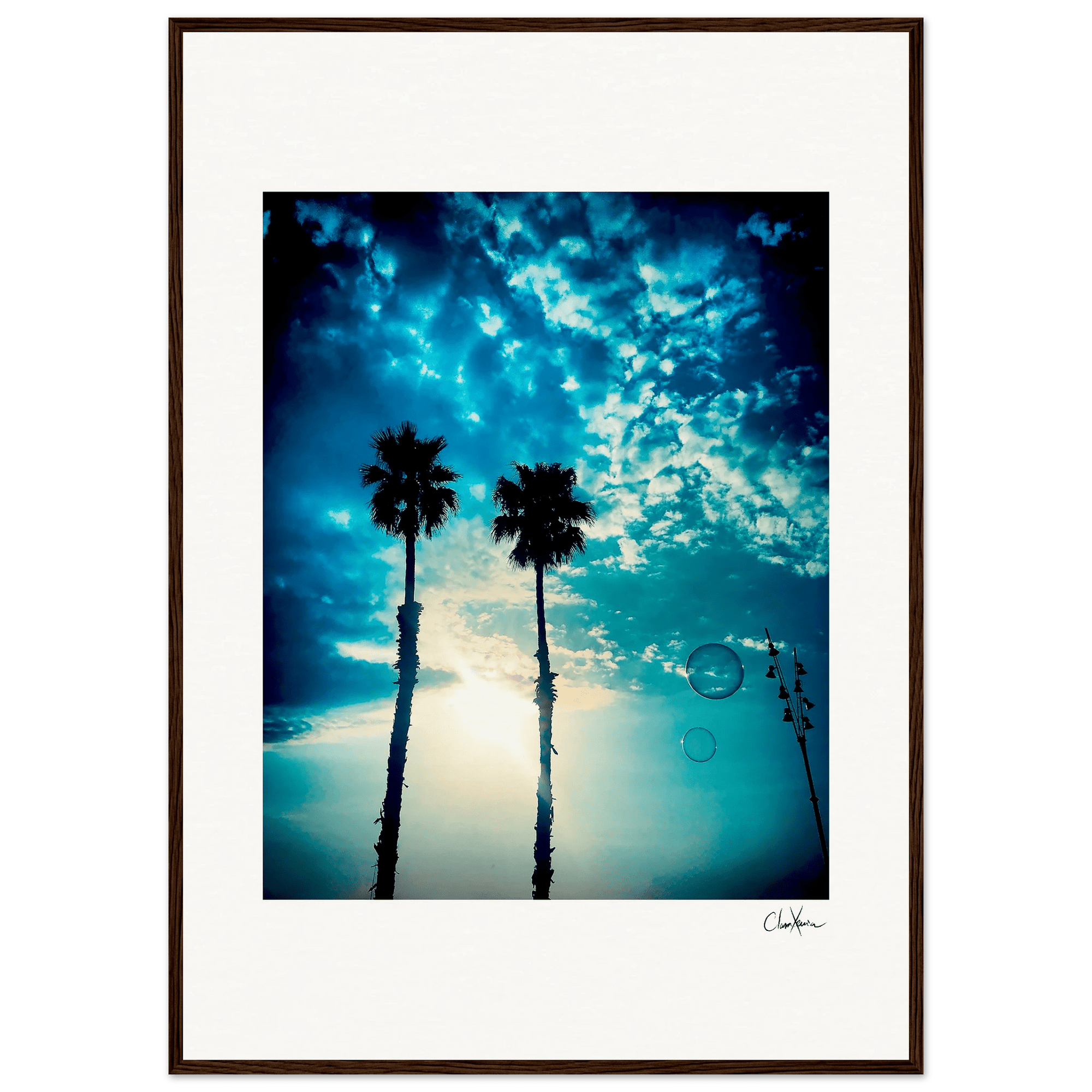 Bubbles and Sky Sticks Framed print A1 (59.4 x 84.1 cm) Dark wood frame 47