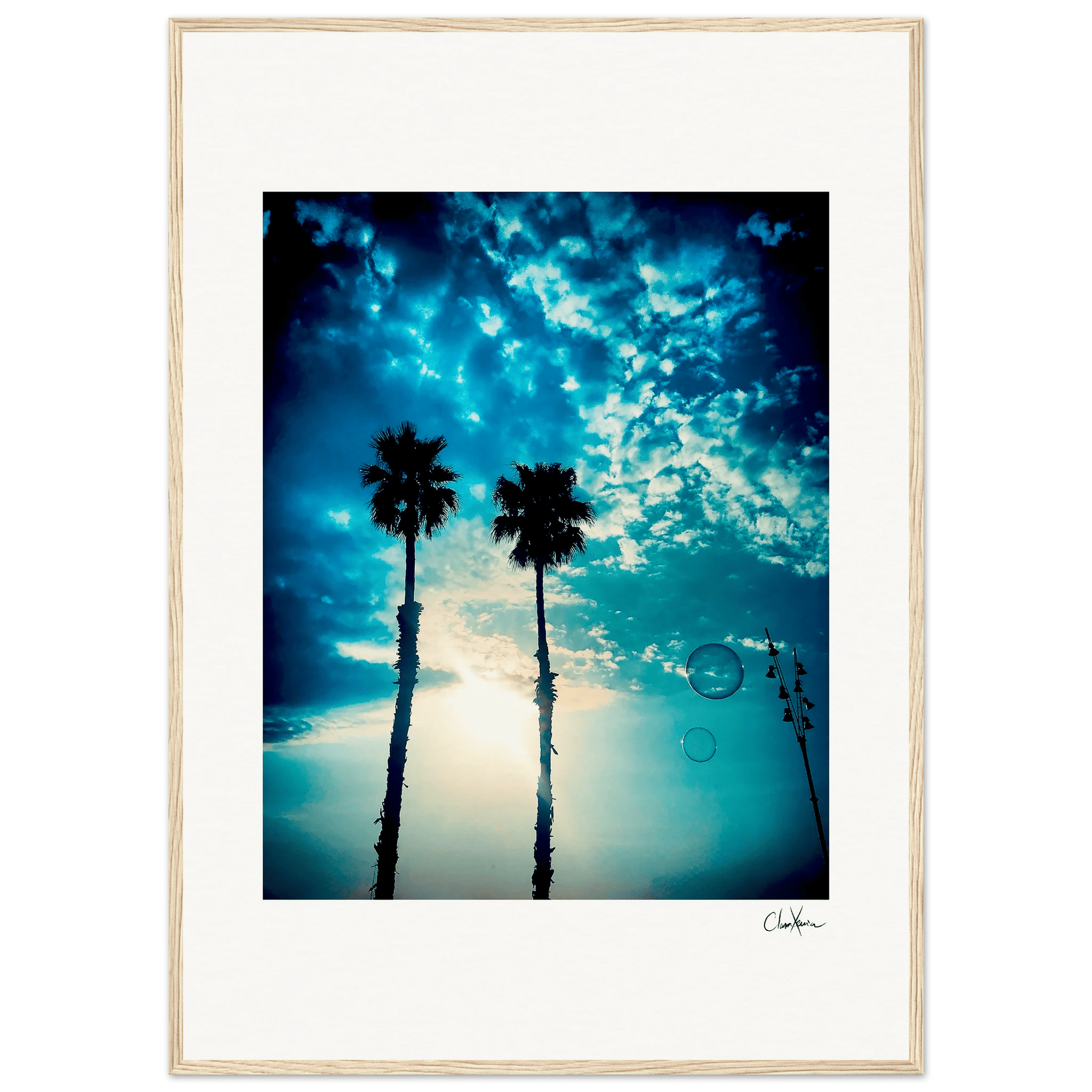 Bubbles and Sky Sticks Framed print A1 (59.4 x 84.1 cm) Wood frame 34