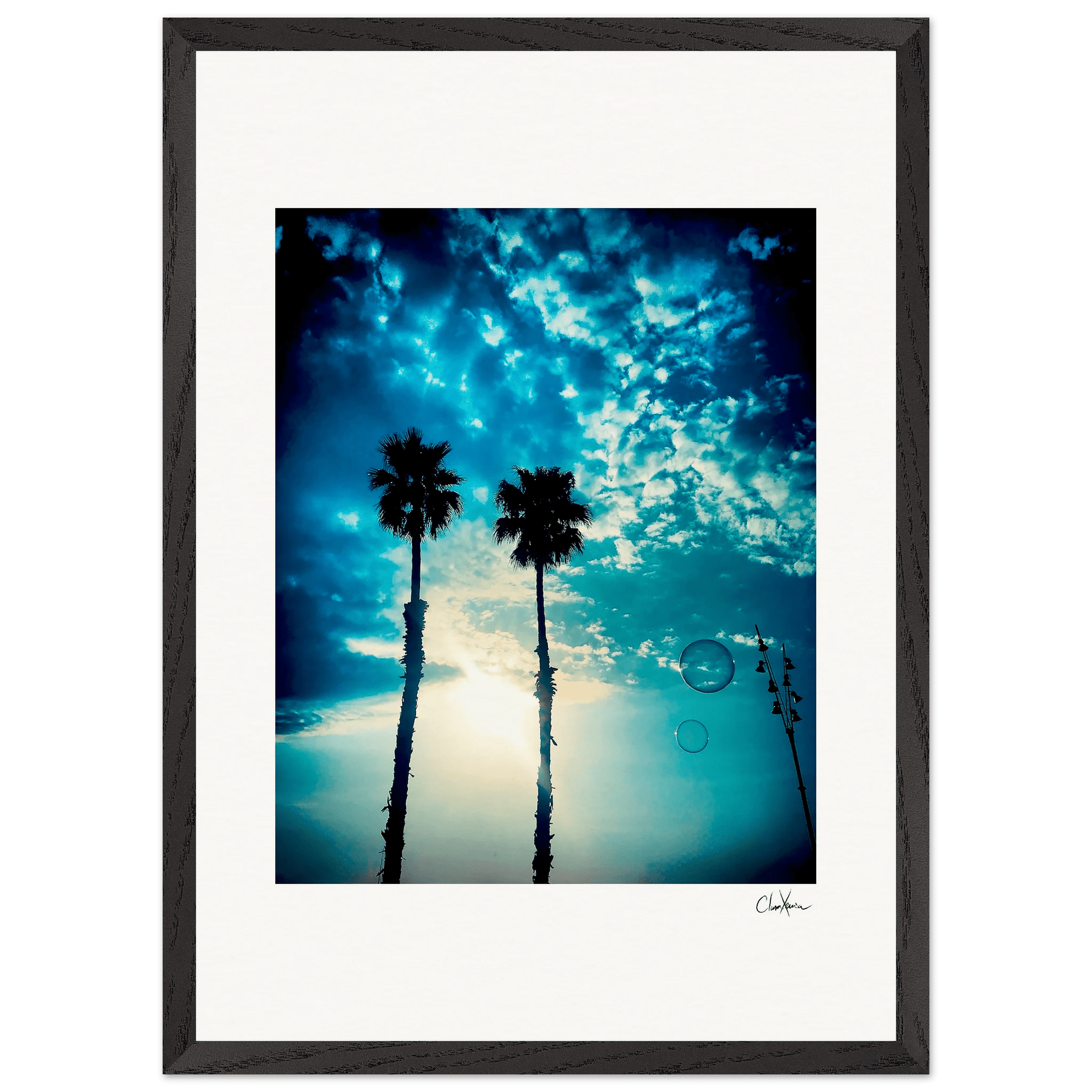 Bubbles and Sky Sticks Framed print A2 (42 x 59.4 cm) Black frame 47