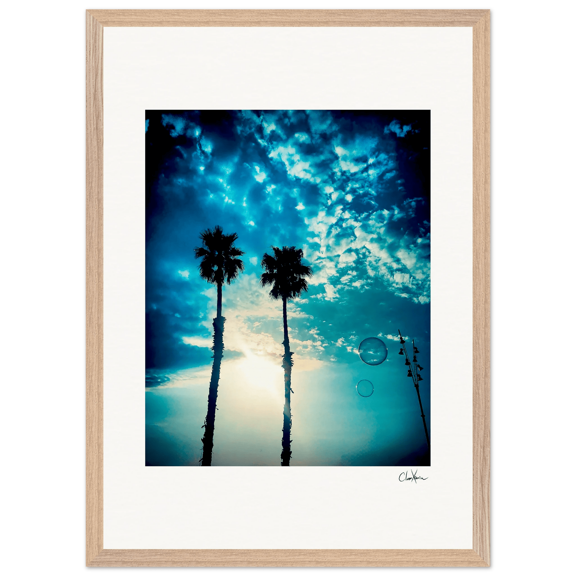 Bubbles and Sky Sticks Framed print A2 (42 x 59.4 cm) Wood frame 33