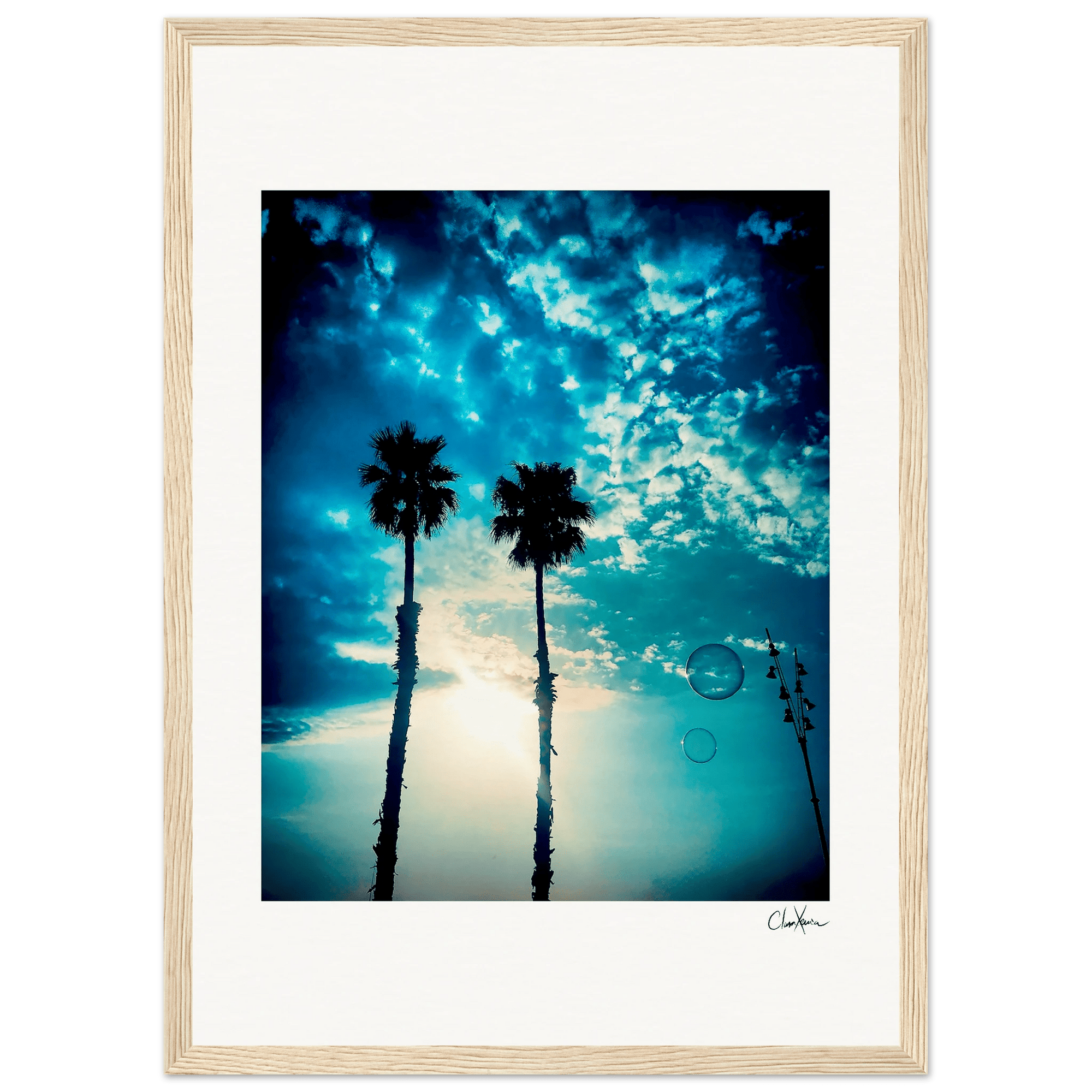 Bubbles and Sky Sticks Framed print A3 (29.7 x 42 cm) Wood frame 30