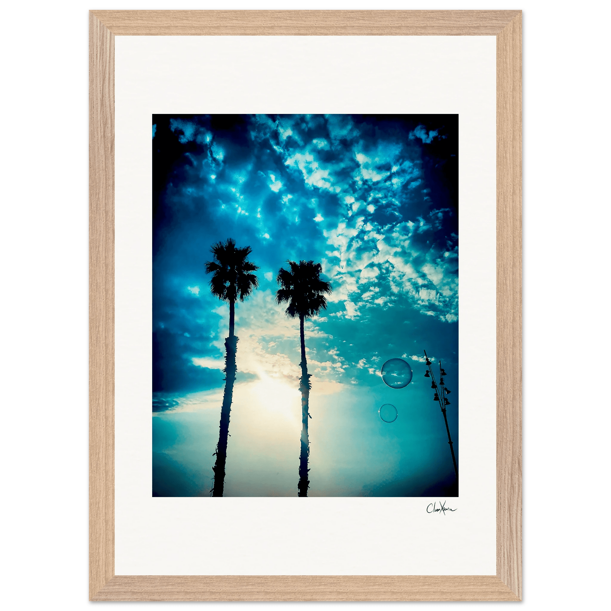 Bubbles and Sky Sticks Framed print A3 (29.7 x 42 cm) Wood frame 26