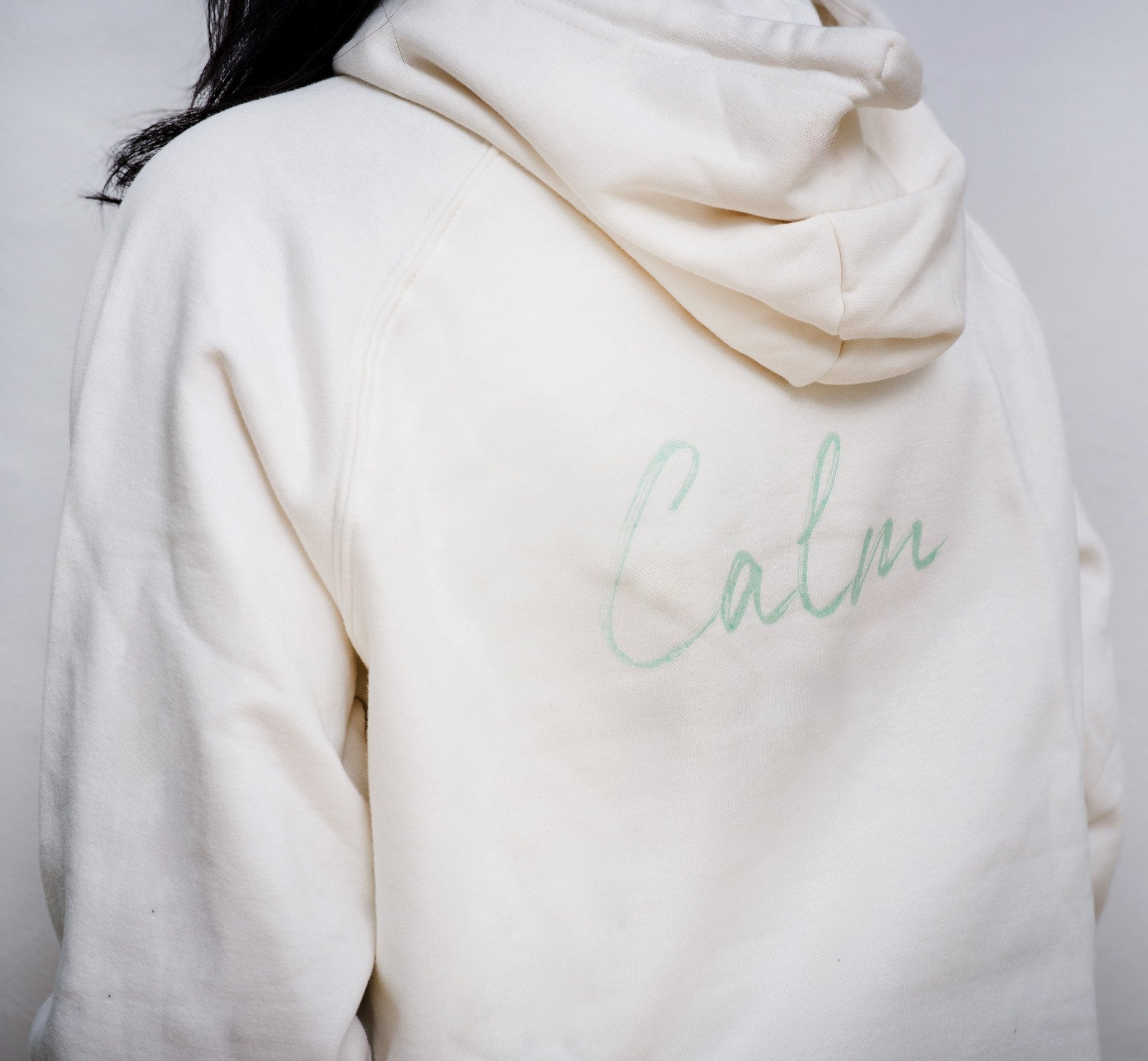Calm - "Emerald Storms" Hoodie Off White XS 3