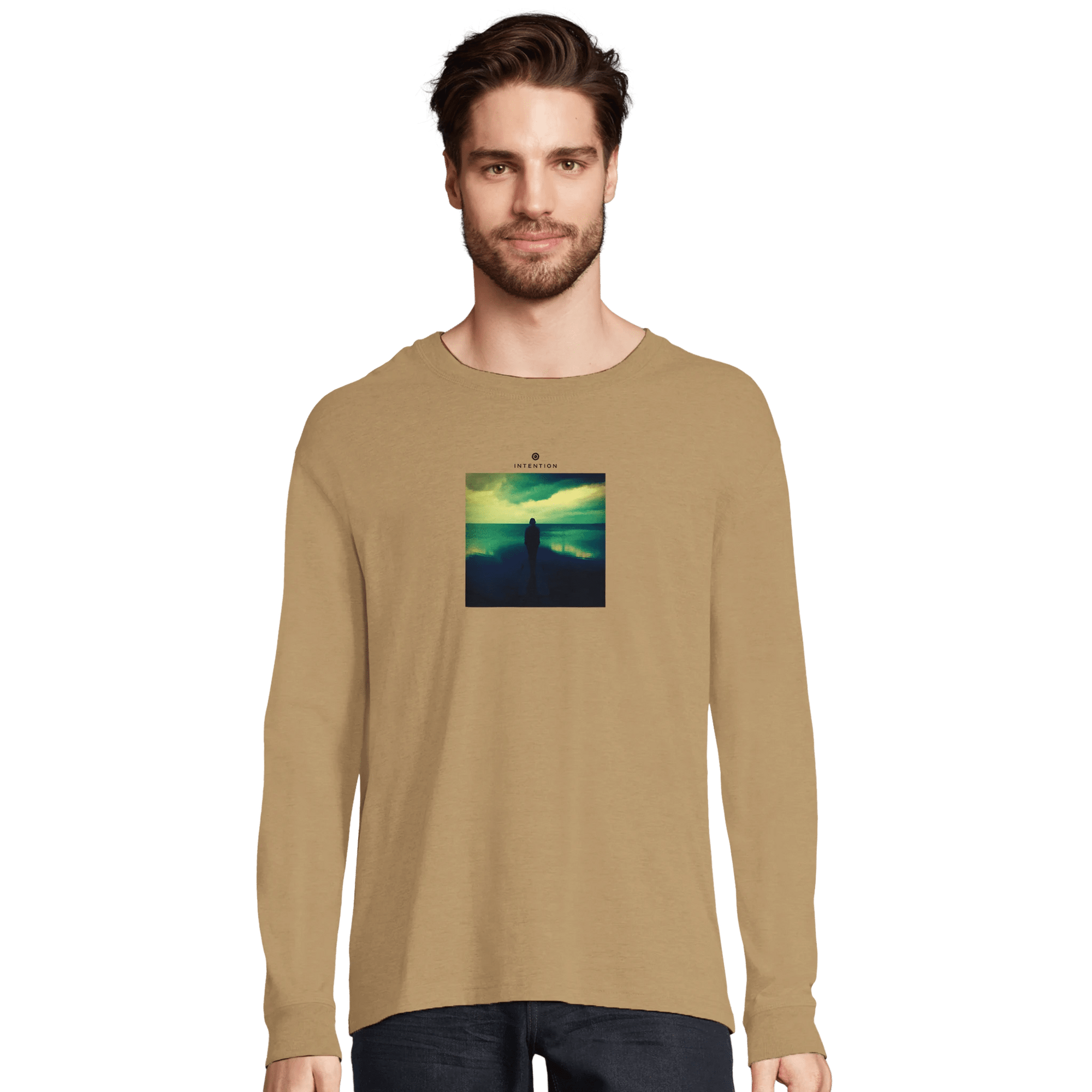 Calm - "Emerald Storms" Long sleeve dark beige XS 6