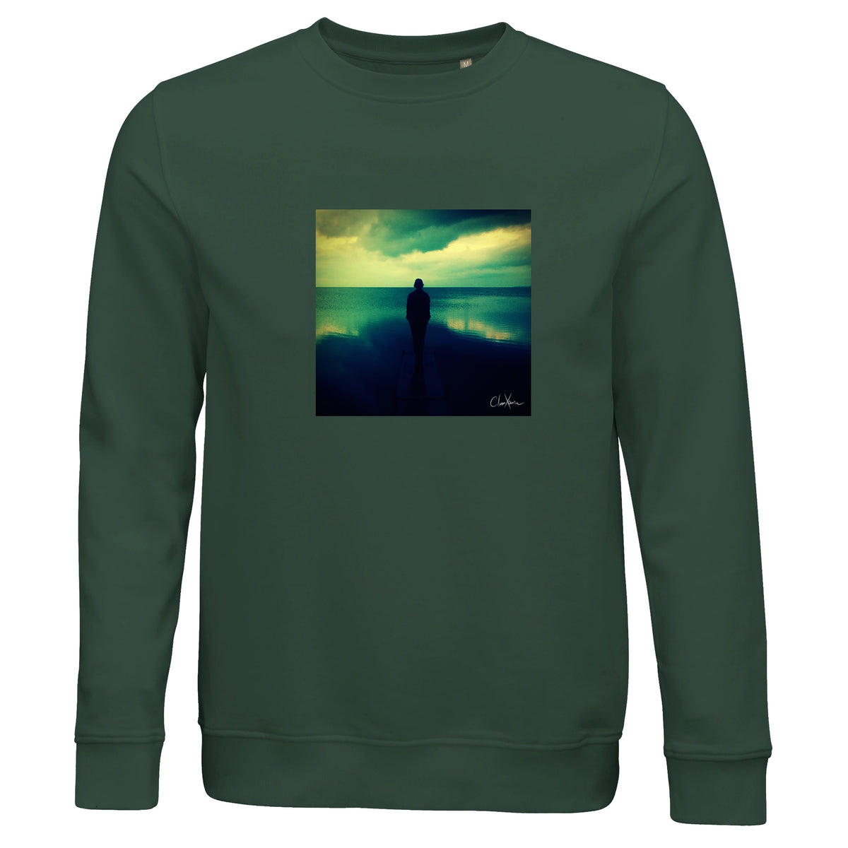 Calm - "Emerald Storms" Sweatshirt Bottle Green 1