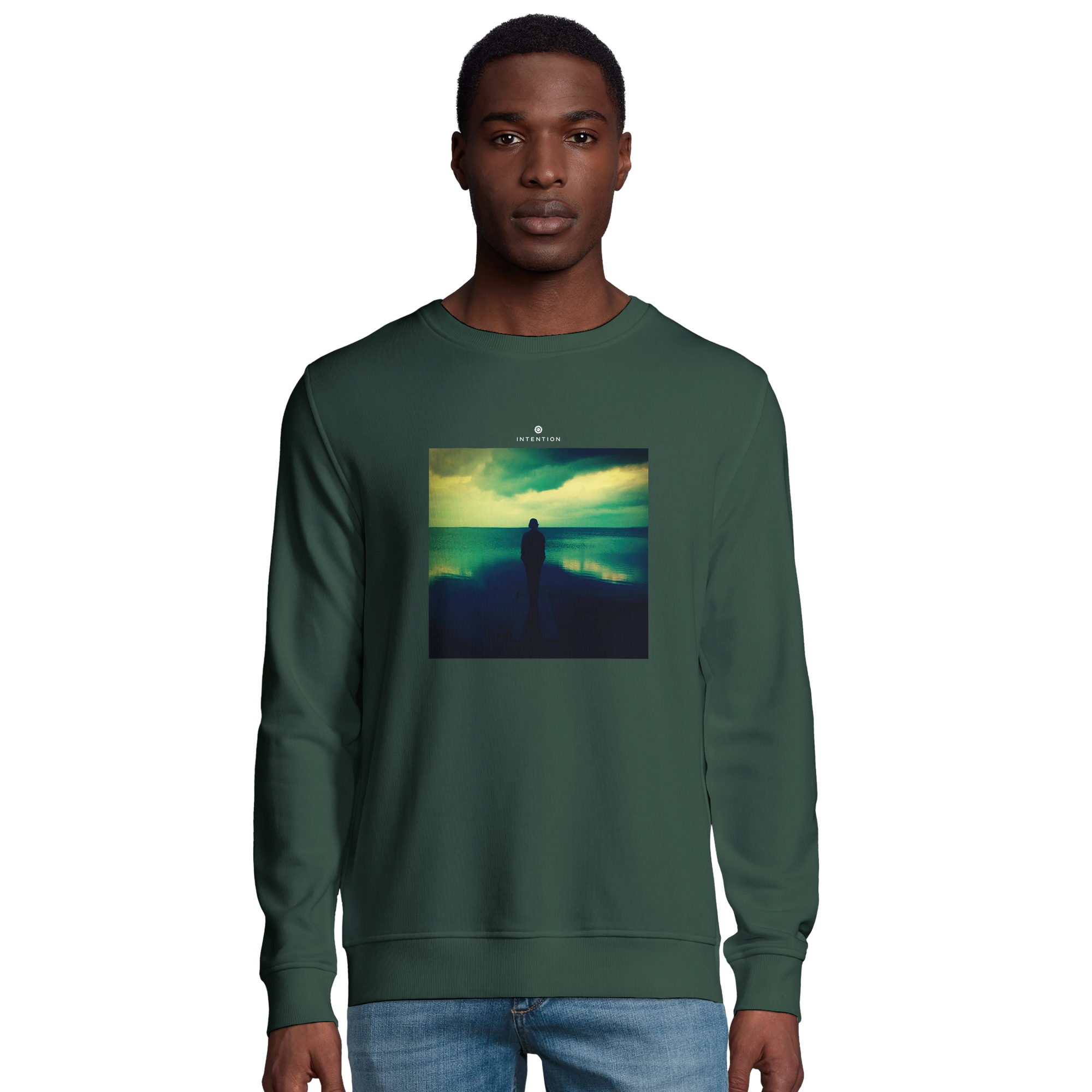 Calm - "Emerald Storms" Sweatshirt Bottle Green 3