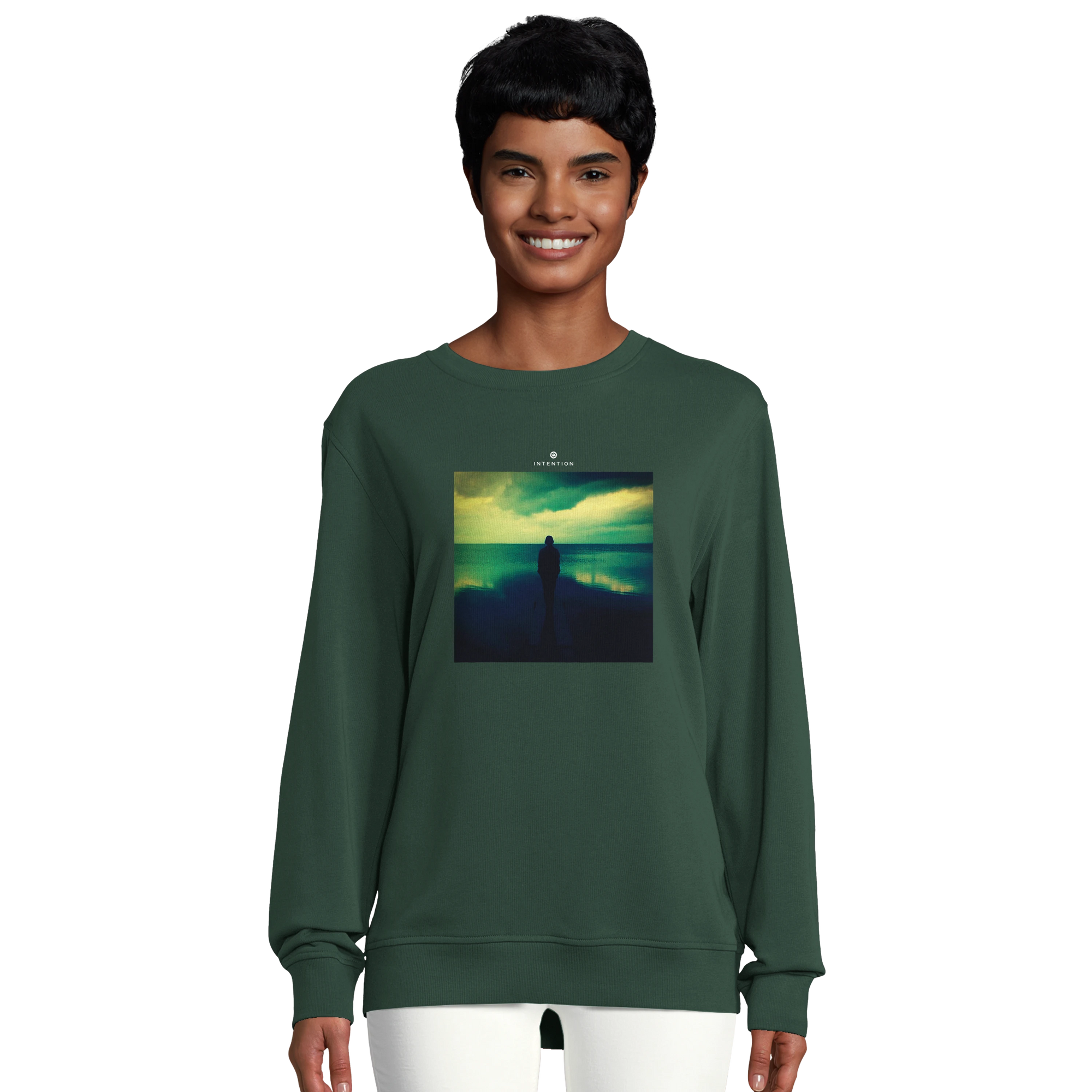 Calm - "Emerald Storms" Sweatshirt Bottle Green 5