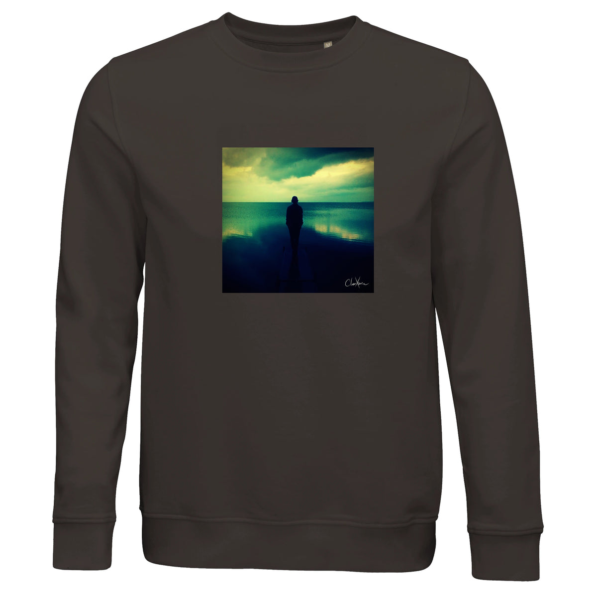 Calm - "Emerald Storms" Sweatshirt deep charcoal grey 1