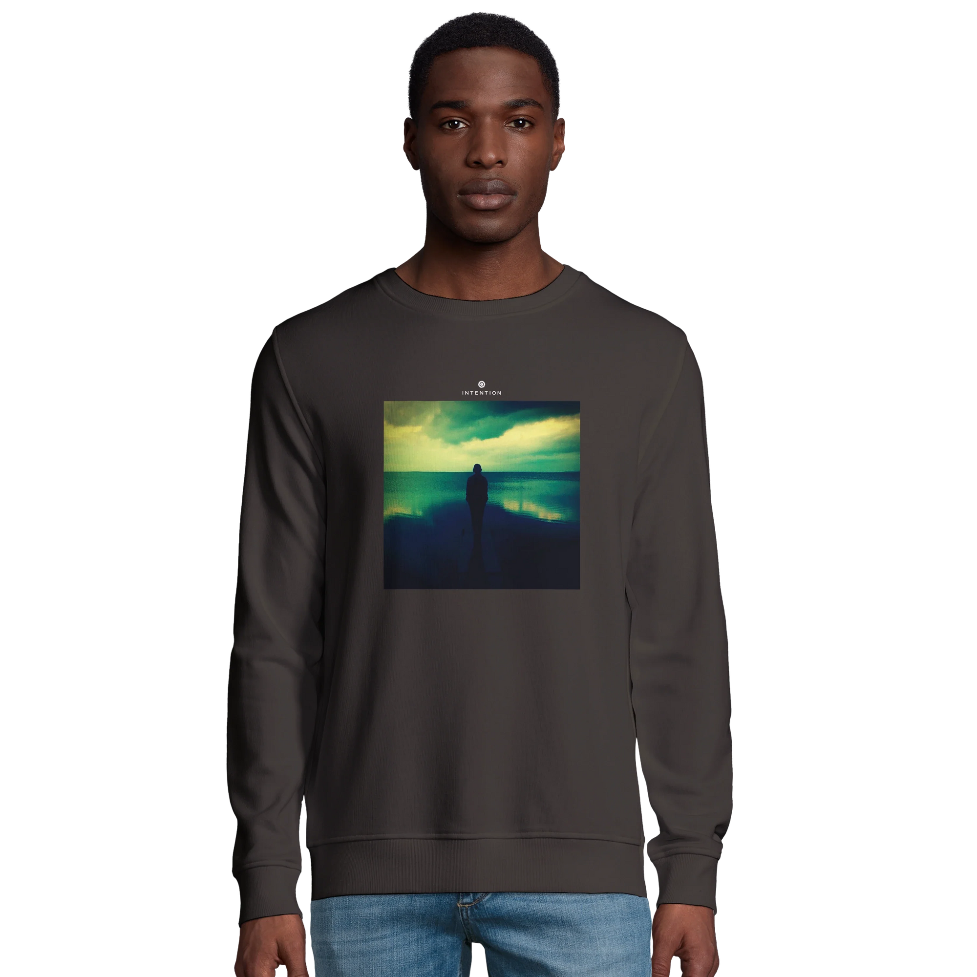 Calm - "Emerald Storms" Sweatshirt deep charcoal grey 3