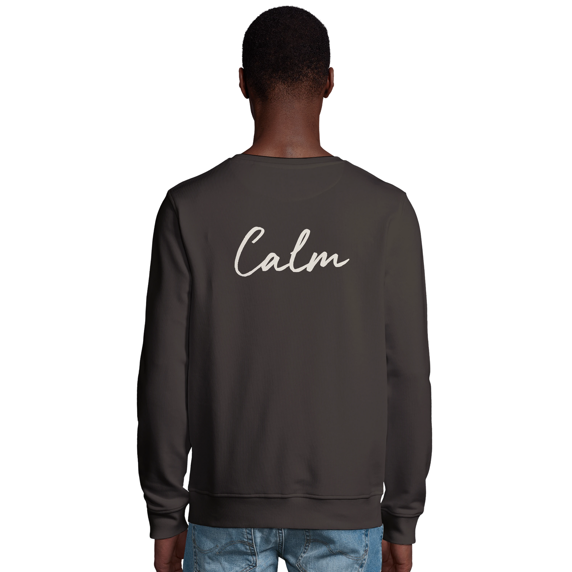 Calm - "Emerald Storms" Sweatshirt deep charcoal grey 4