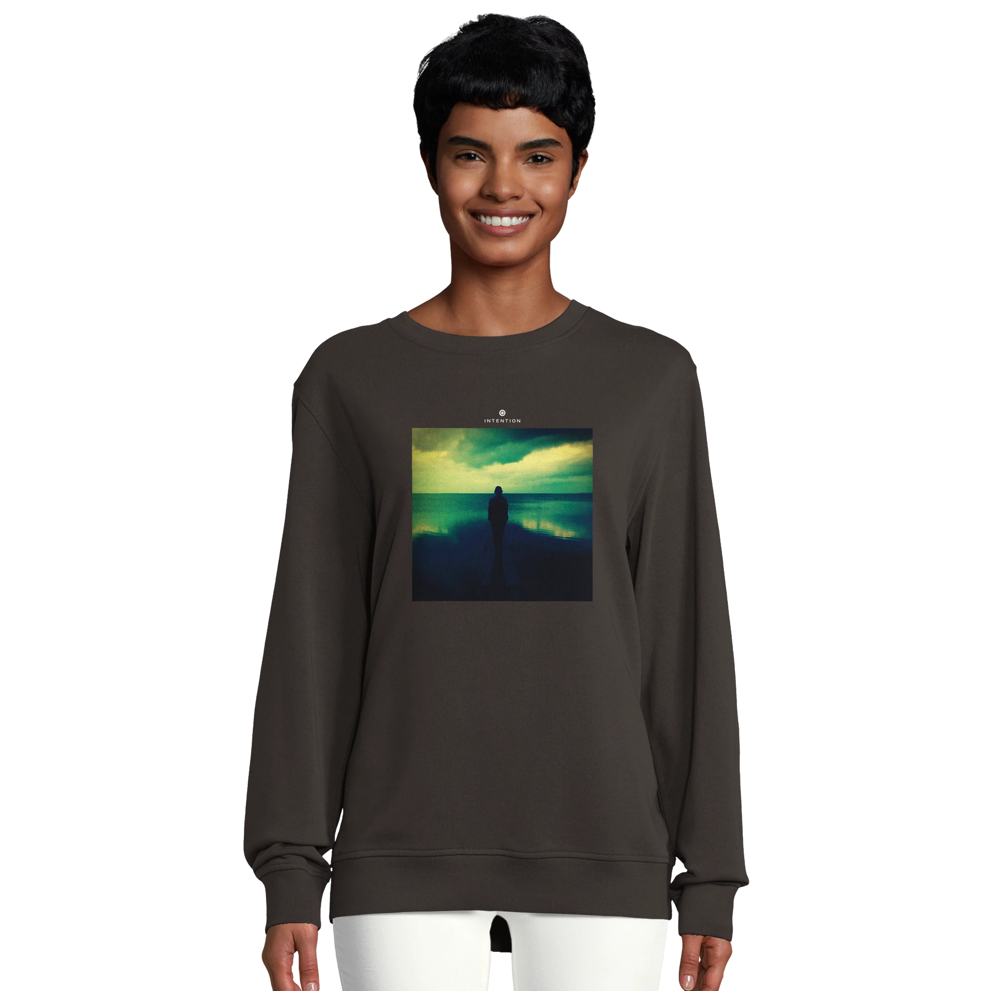 Calm - "Emerald Storms" Sweatshirt deep charcoal grey 5