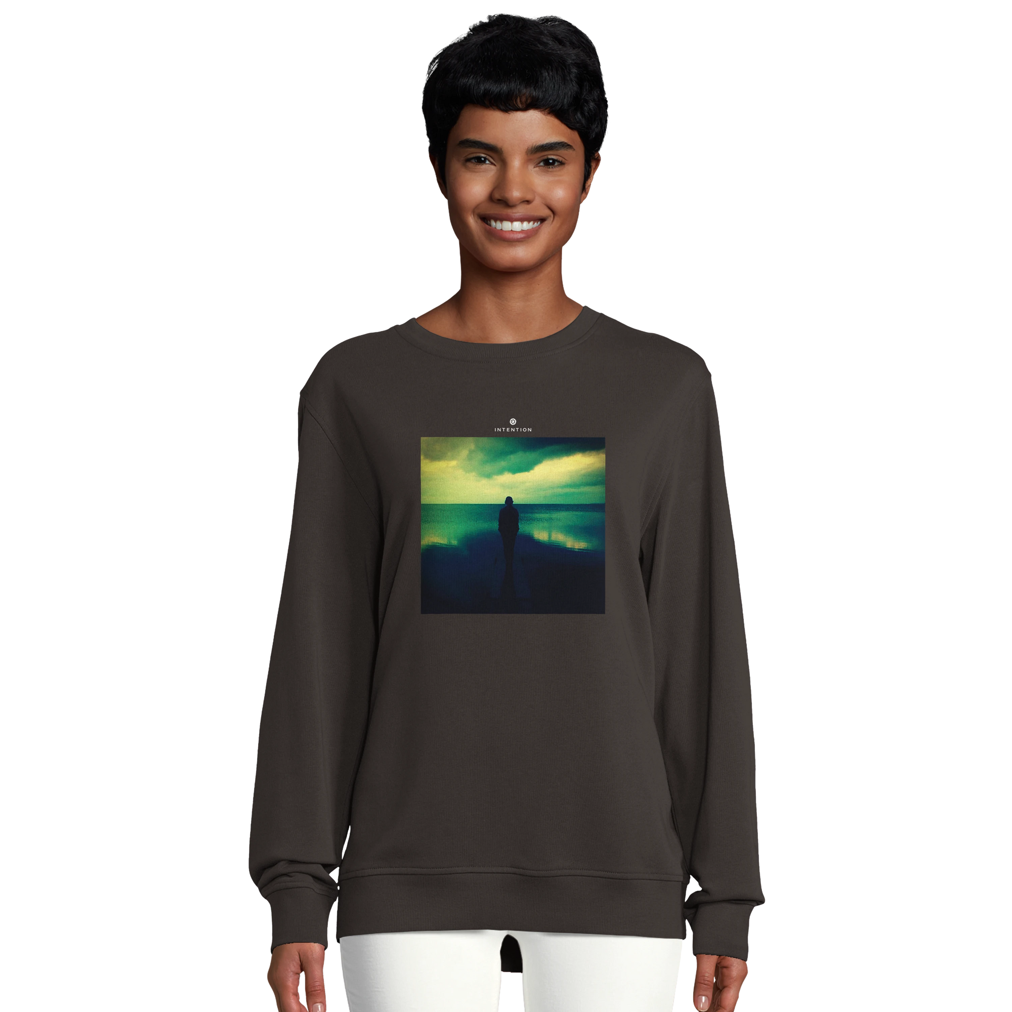Calm - "Emerald Storms" Sweatshirt deep charcoal grey 5