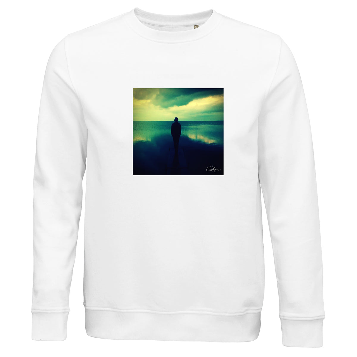 Calm - "Emerald Storms" Sweatshirt White 1