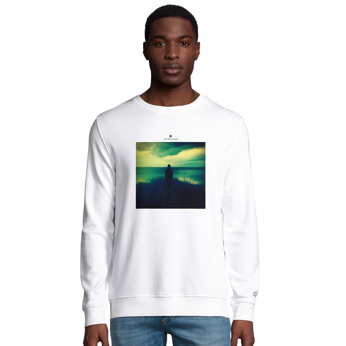 Calm - "Emerald Storms" Sweatshirt White 3