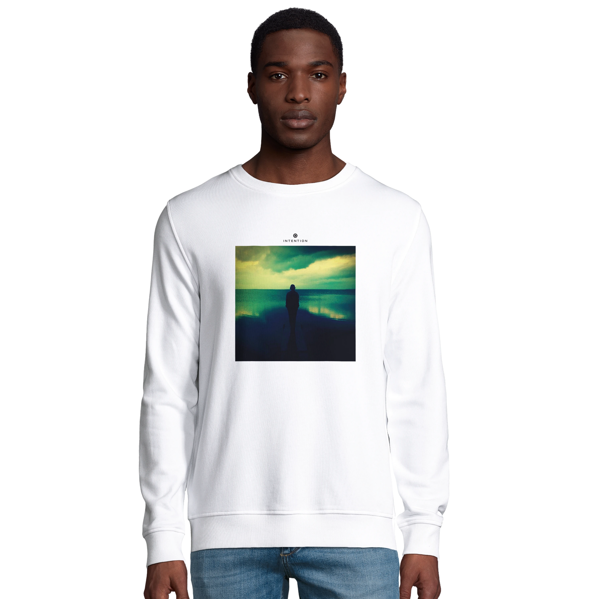 Calm - "Emerald Storms" Sweatshirt White 3