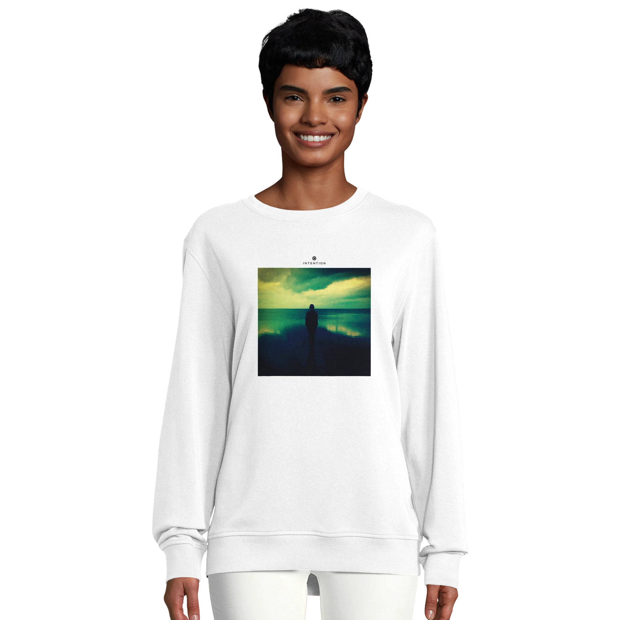 Calm - "Emerald Storms" Sweatshirt White 5