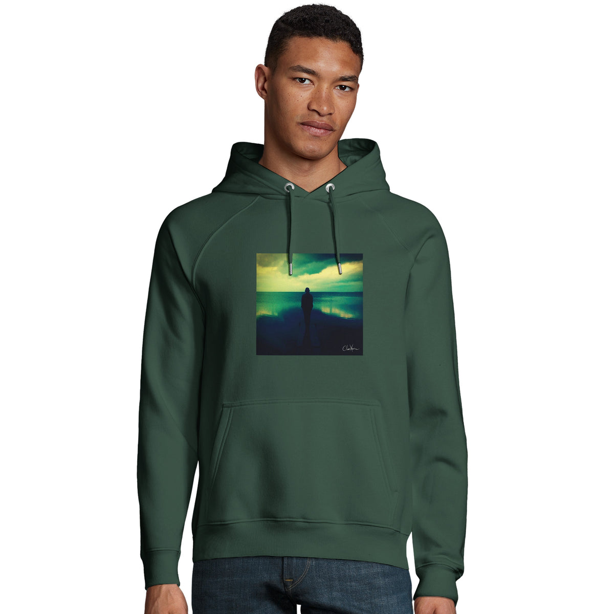 Calm - "Emerald Storms" Hoodie Bottle Green 3