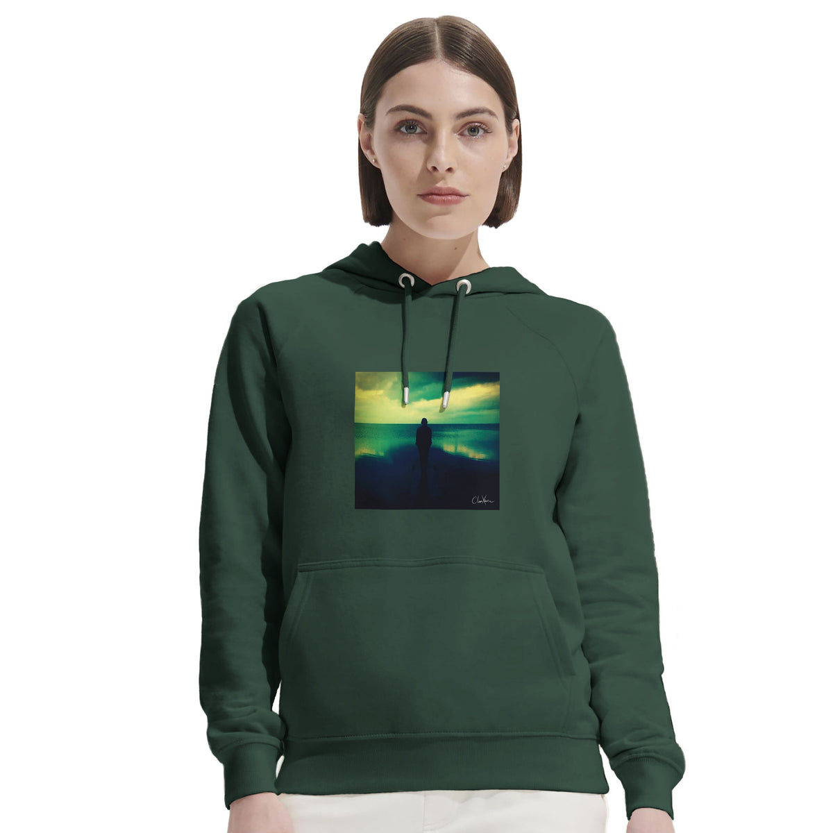 Calm - "Emerald Storms" Hoodie Bottle Green 5