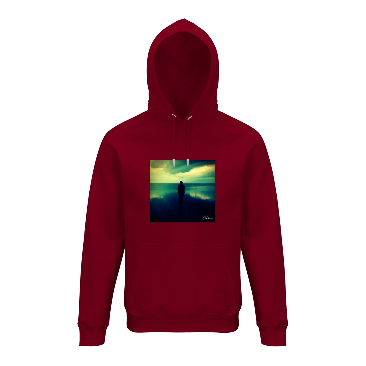 Calm - "Emerald Storms" Hoodie Burgundy 1